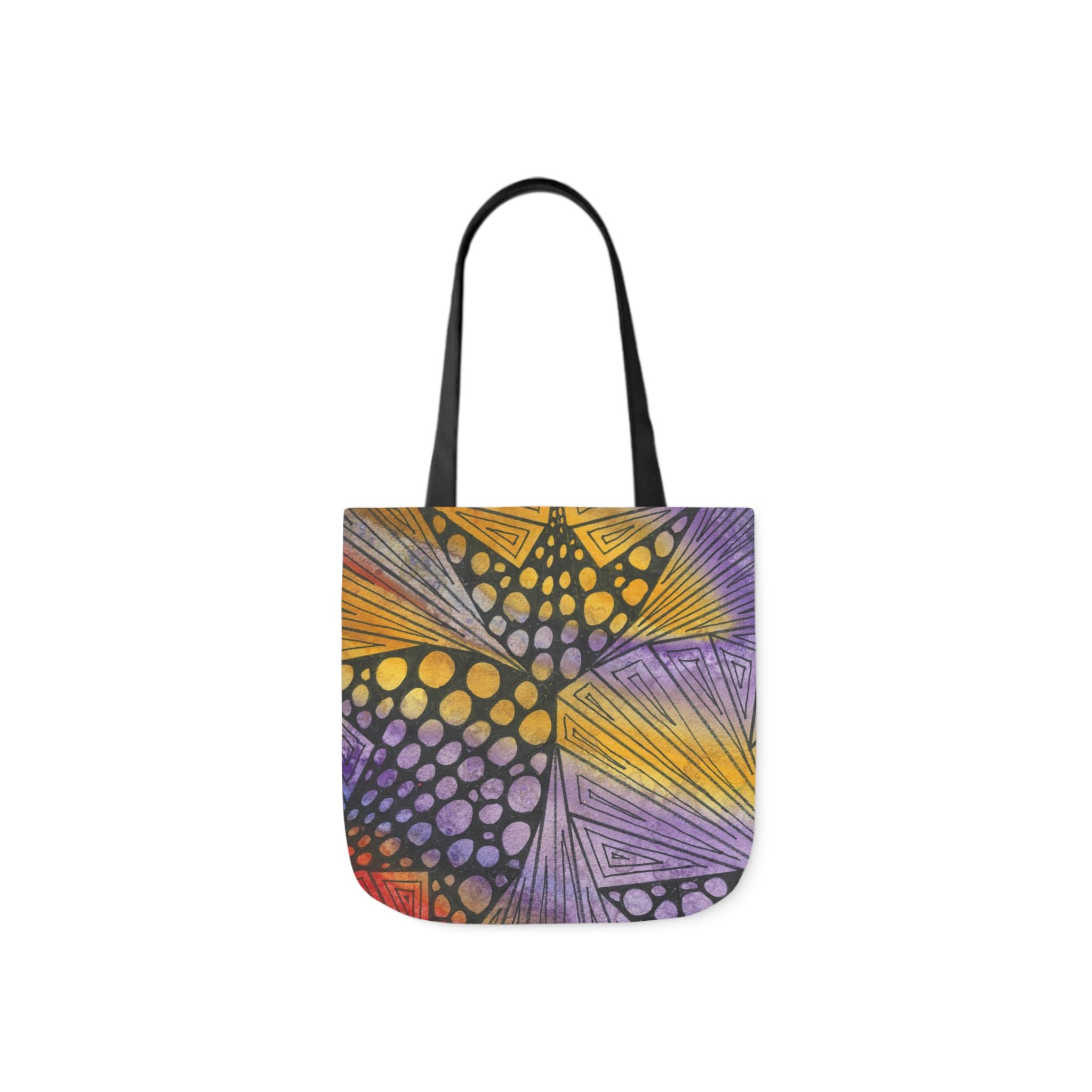 Canvas Tote Bags, Colourful Abstract Designs, 5-Color Straps, 3 Sizes.  For Family and friends or a Special Gift #82 Fighting Delusions