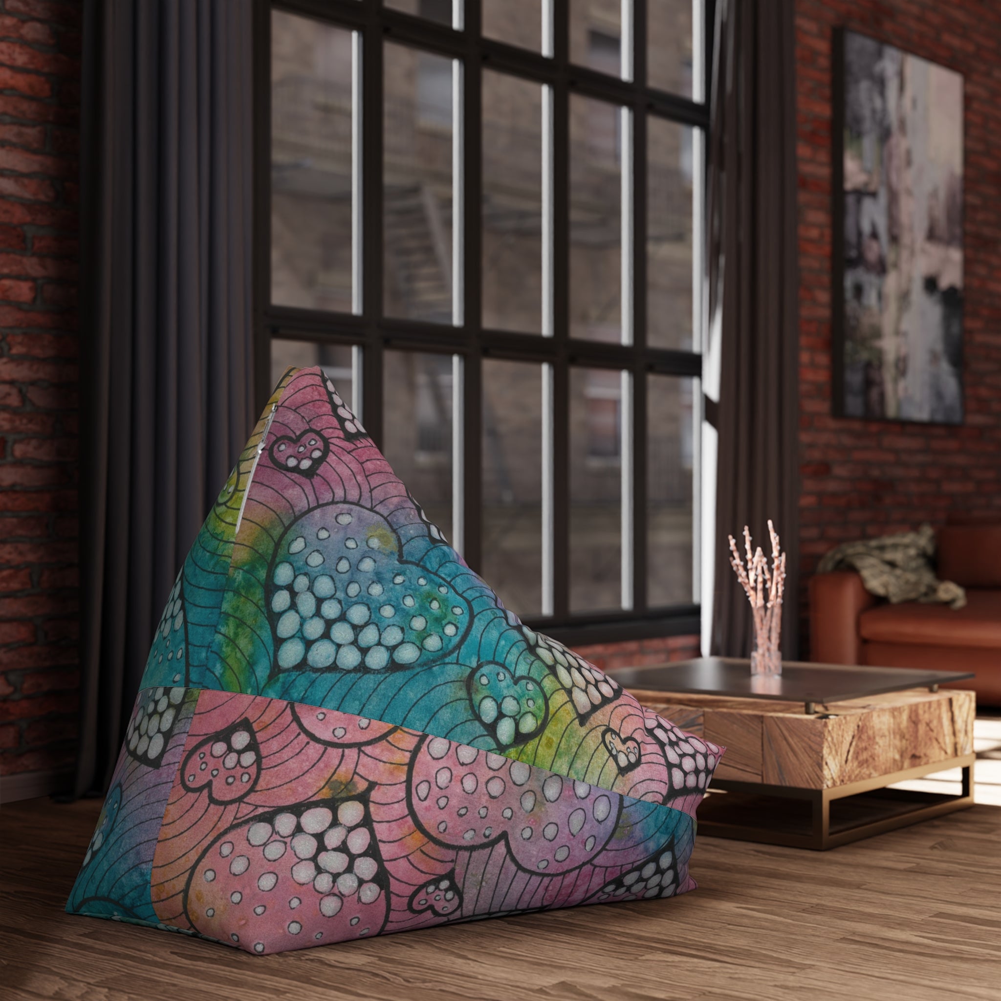 Bean Bag Chair Covers For Indoor & Outdoor - 2 Sizes - Exciting Abstract Design #97 What's Love Got To Do With It?