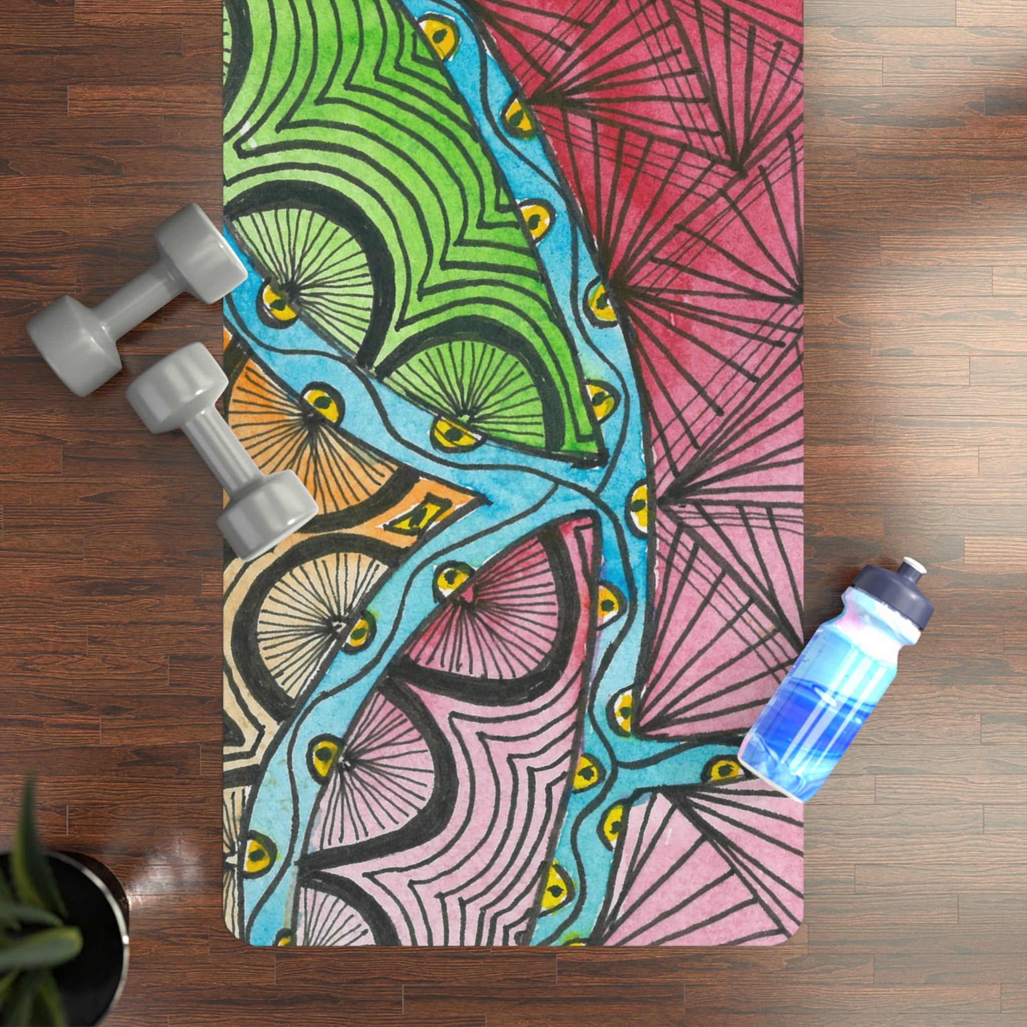 Yoga Mats and Gym Mats. Colourful Abstract Designs. Perfect for Home, Yoga or Gym Class, or a Special Gift #11 Today's The Day