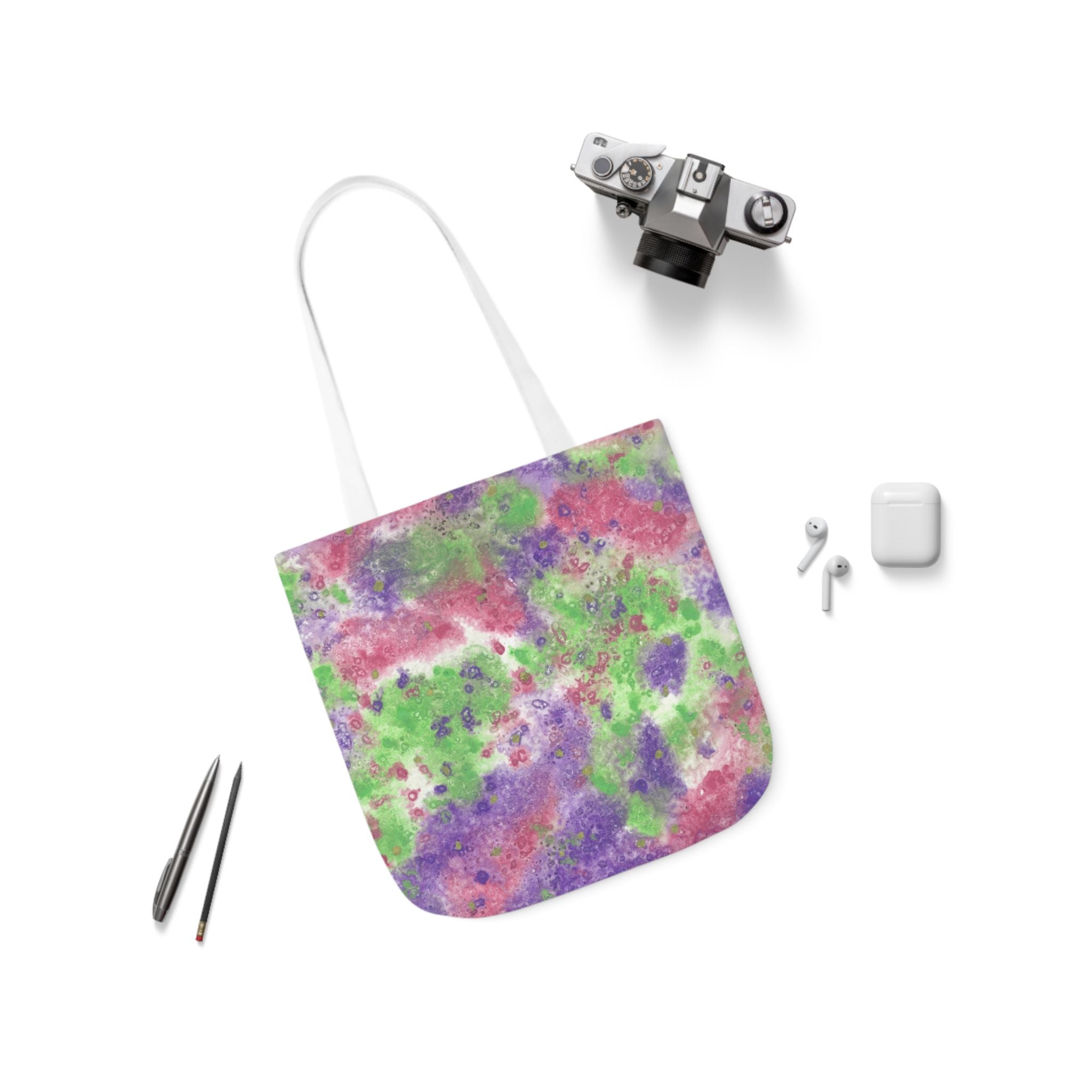 Canvas Tote Bags, Colourful Abstract Designs, 5-Color Straps, 3 Sizes.  For Family and friends or a Special Gift #100 Immortal Being