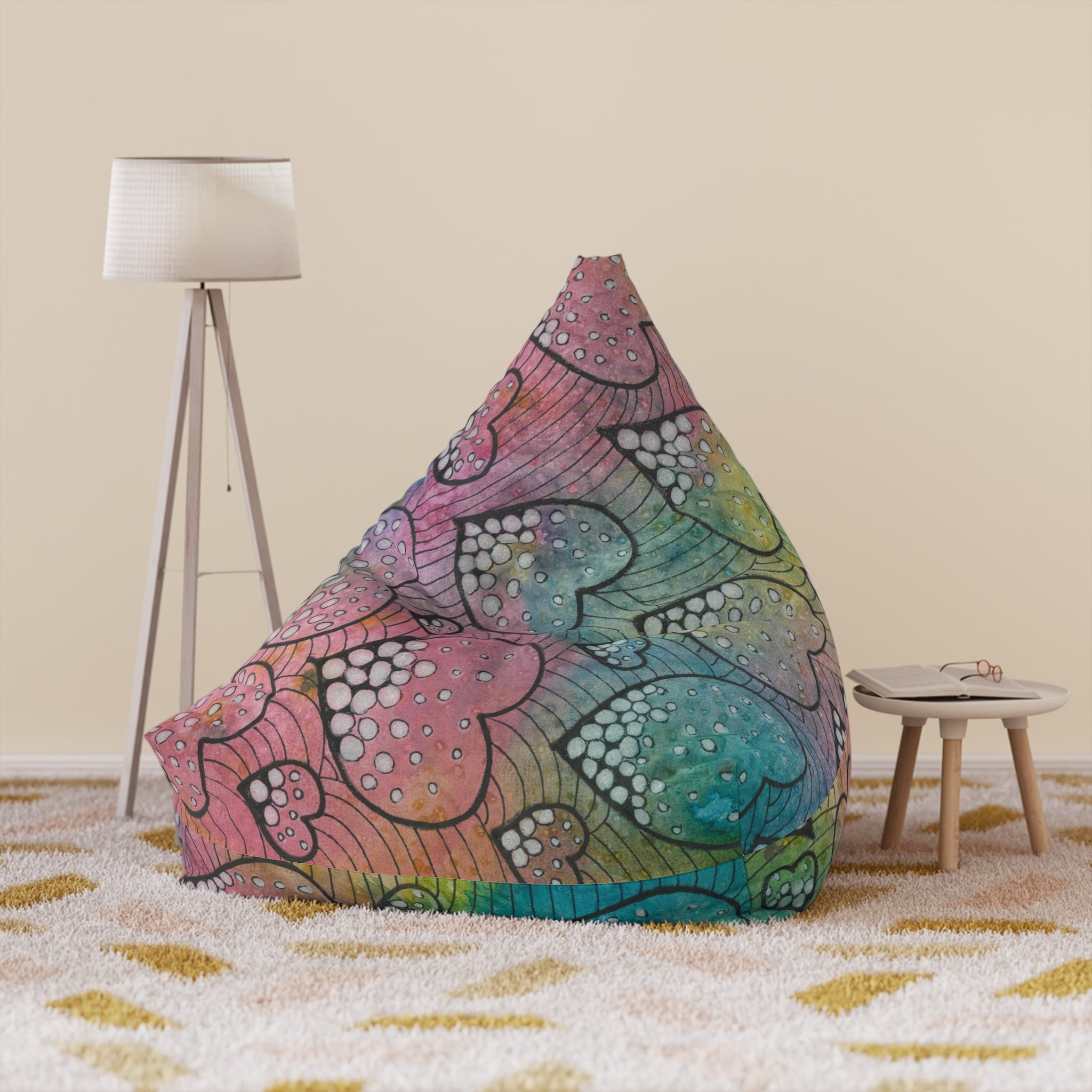 Bean Bag Chair Covers For Indoor & Outdoor - 2 Sizes - Exciting Abstract Design #97 What's Love Got To Do With It?