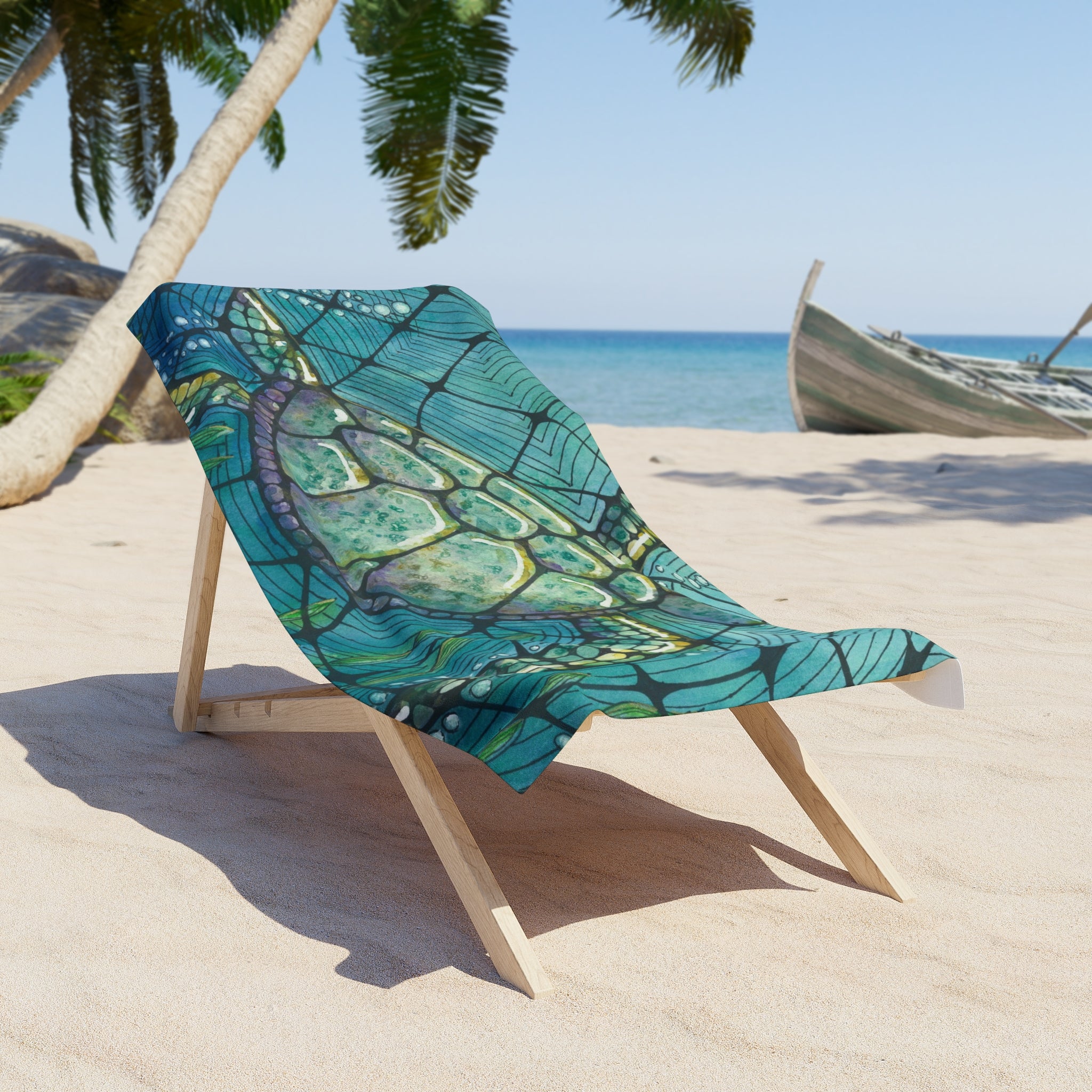 Colourful Abstract Beach Towels, Cotton Loop backing for Durability, 2 Sizes.  For Family and friends or a Special Gift #73 Turtling Along