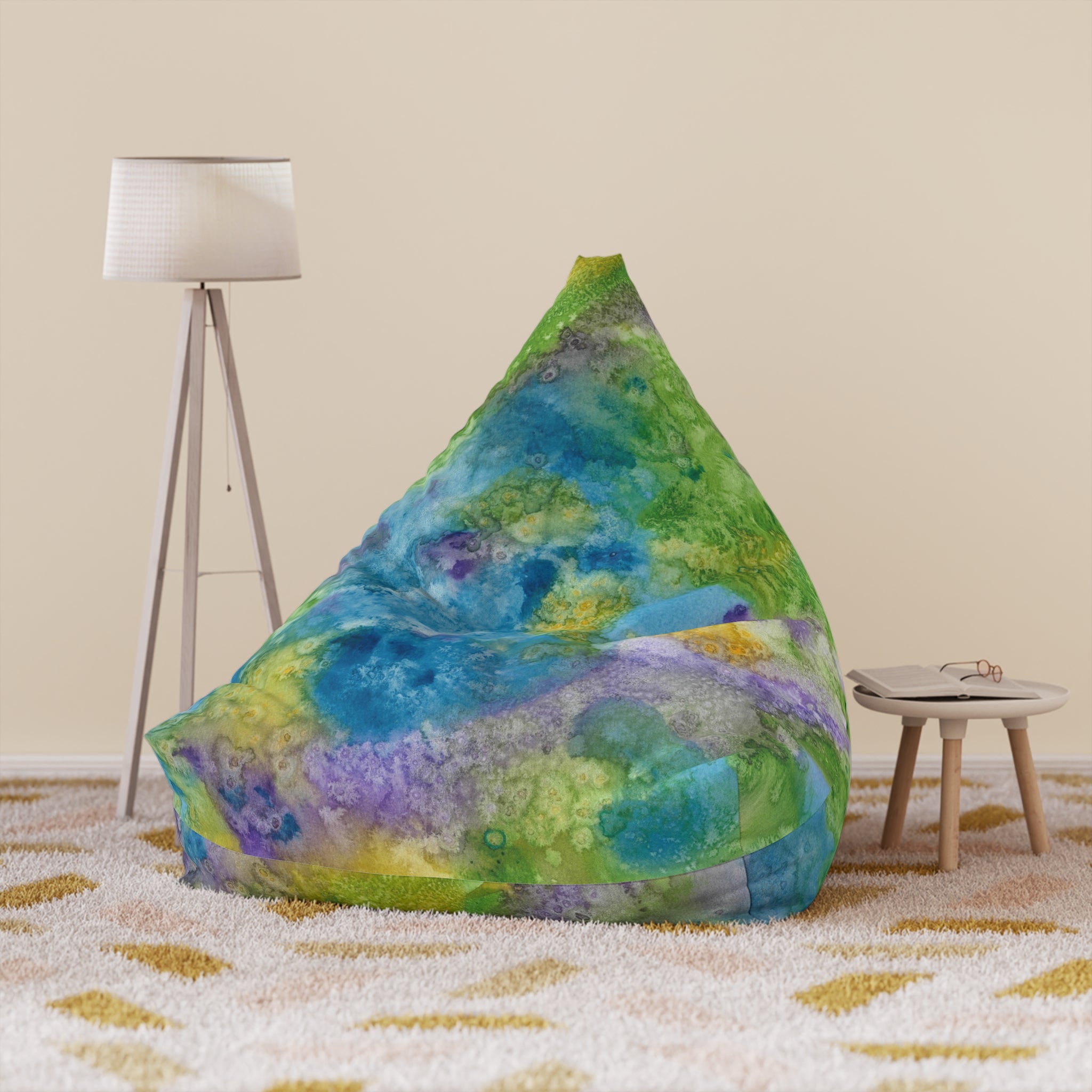 Bean Bag Chair Covers For Indoor & Outdoor - 2 Sizes - Exciting Abstract Design #60 Happy Holidays