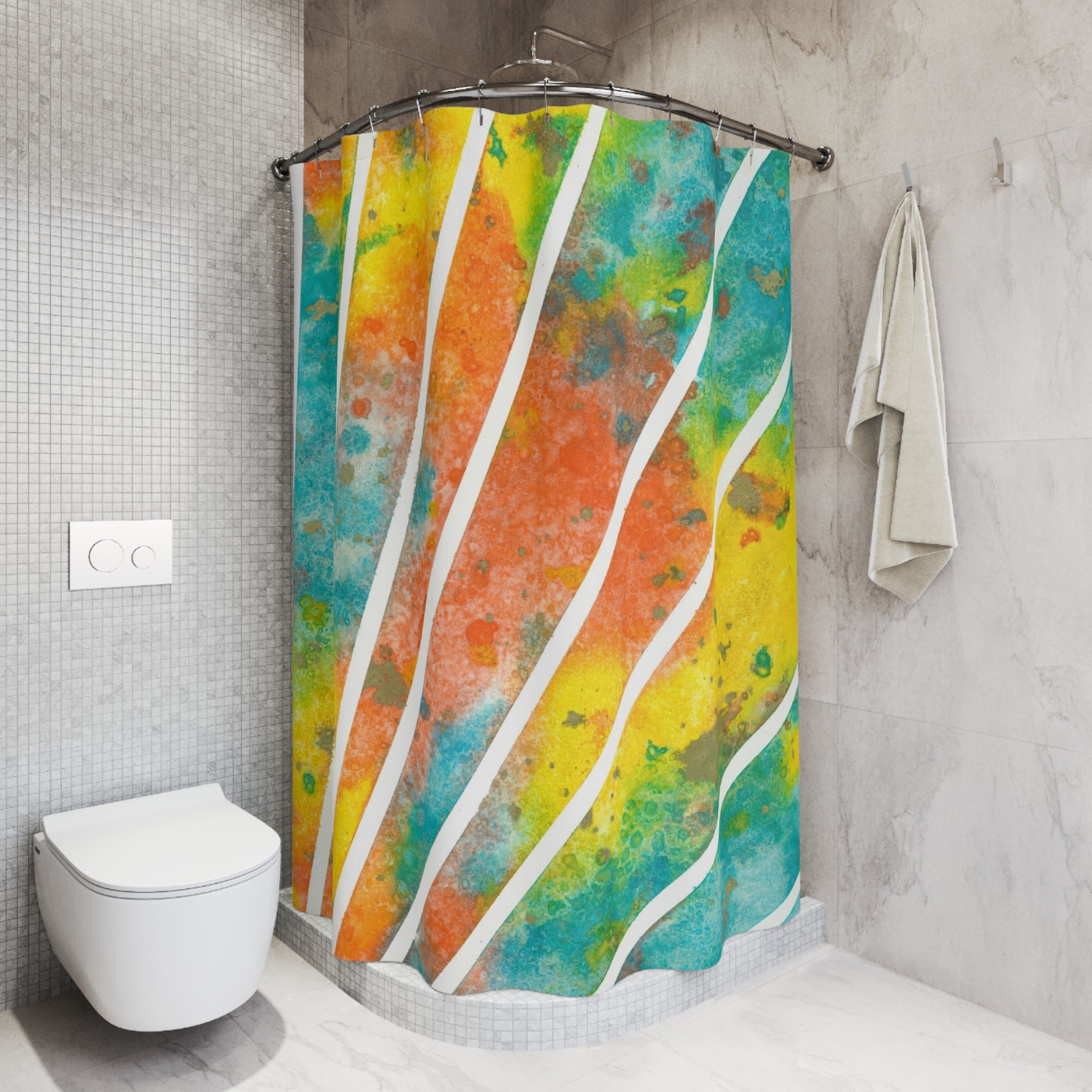 Beautiful Shower Curtains to Refresh Your Bathroom. Colourful Abstract Designs. Perfect For Your Bathroom or Special House-Warming Gift #101 Your Energy Radiates