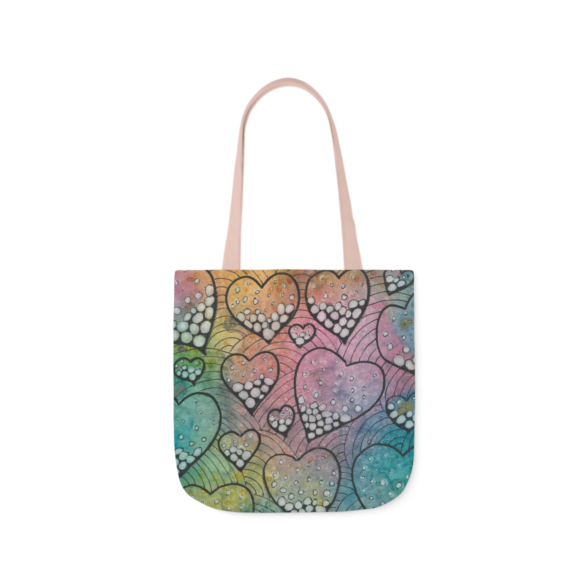 Canvas Tote Bags, Colourful Abstract Designs, 5-Color Straps, 3 Sizes.  For Family and friends or a Special Gift #97 Whats Love Got To Do With It