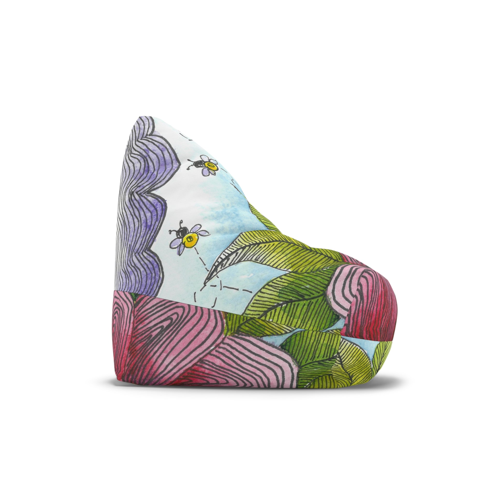 Bean Bag Chair Covers For Indoor & Outdoor - 2 Sizes - Exciting Abstract Design #4 Bloom'n