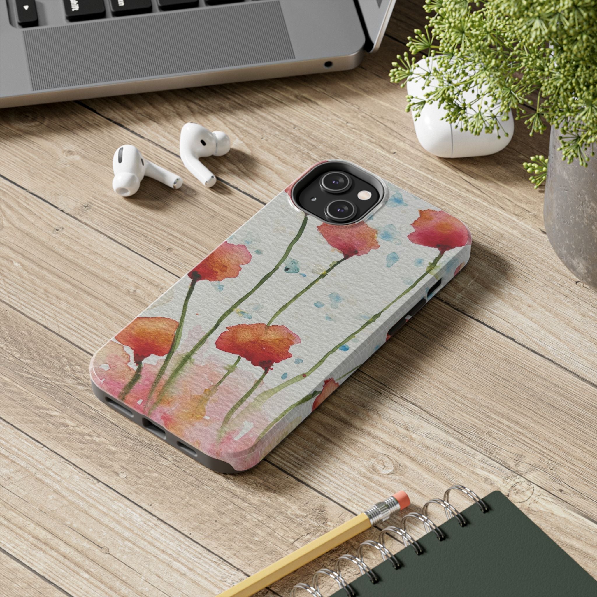 Tough Phone Case - All iPhones and Samsung Galaxys - Exciting Abstract Design #94 Poppies Galore