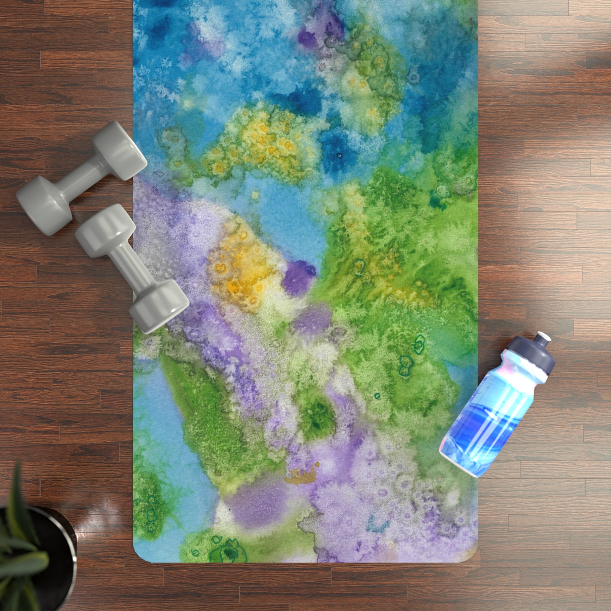 Yoga Mats and Gym Mats. Colourful Abstract Designs. Perfect for Home, Yoga or Gym Class, or a Special Gift #60 Happy Holidays
