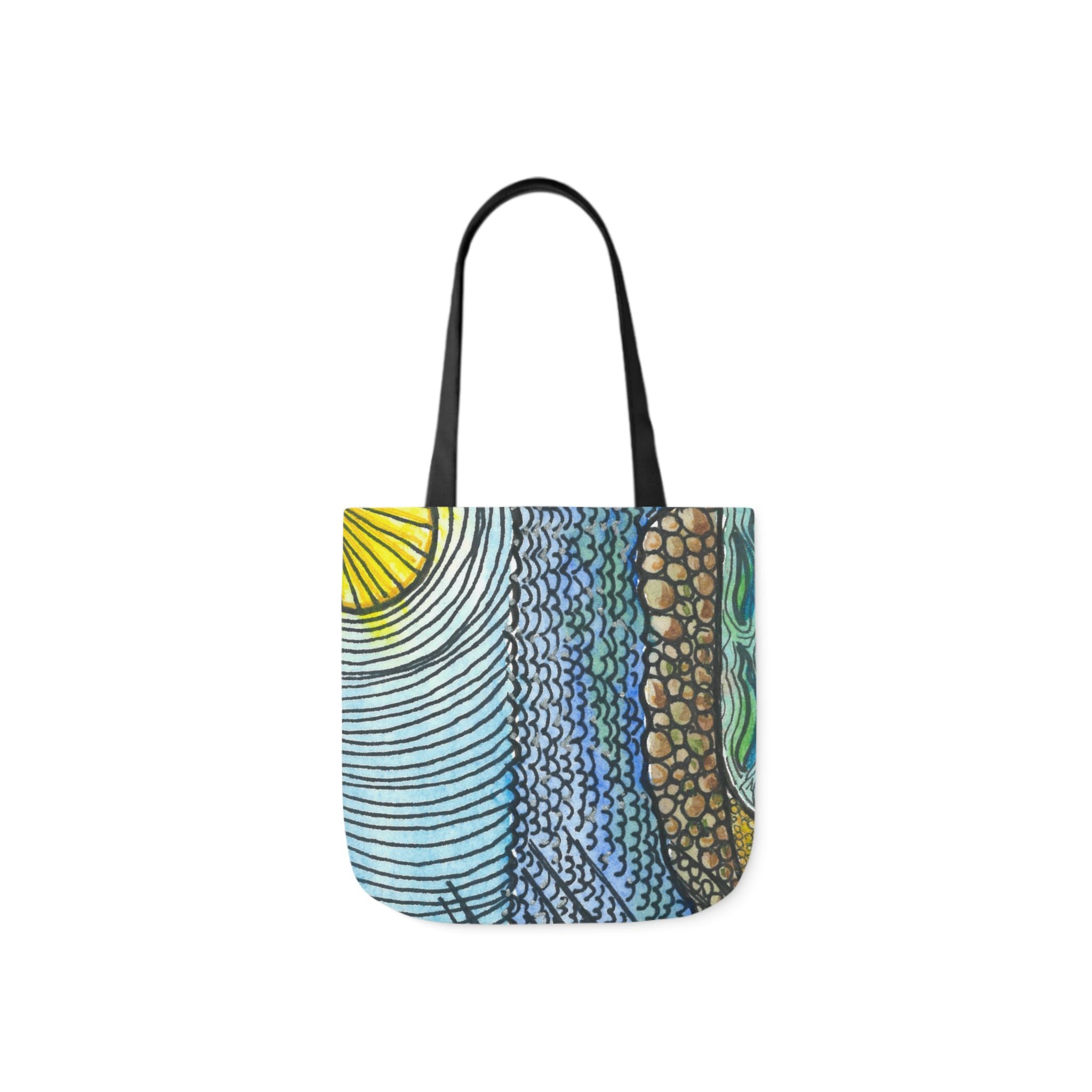 Canvas Tote Bags, Colourful Abstract Designs, 5-Color Straps, 3 Sizes.  For Family and friends or a Special Gift #47 Cottesloe