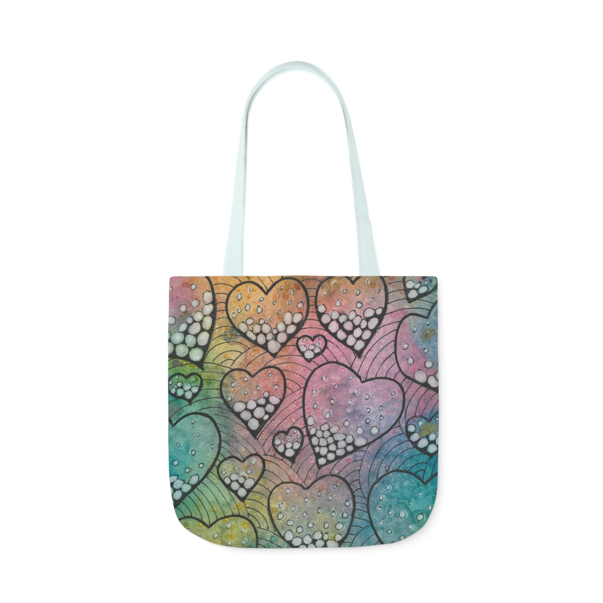 Canvas Tote Bags, Colourful Abstract Designs, 5-Color Straps, 3 Sizes.  For Family and friends or a Special Gift #97 Whats Love Got To Do With It
