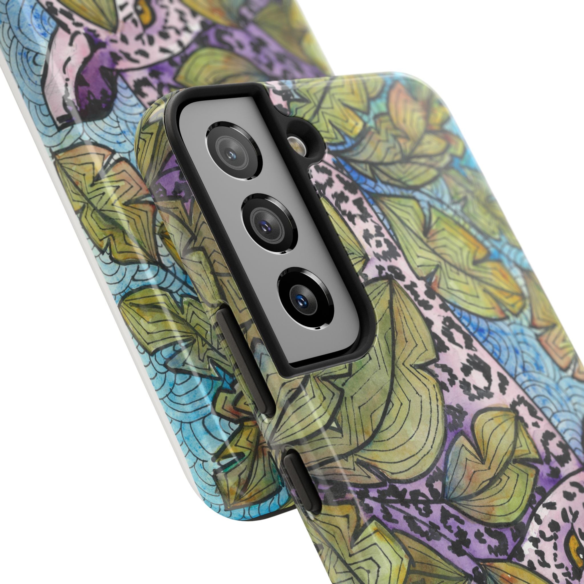 Tough Phone Case - All iPhones and Samsung Galaxys - Exciting Abstract Design #76 Purrfect Blend
