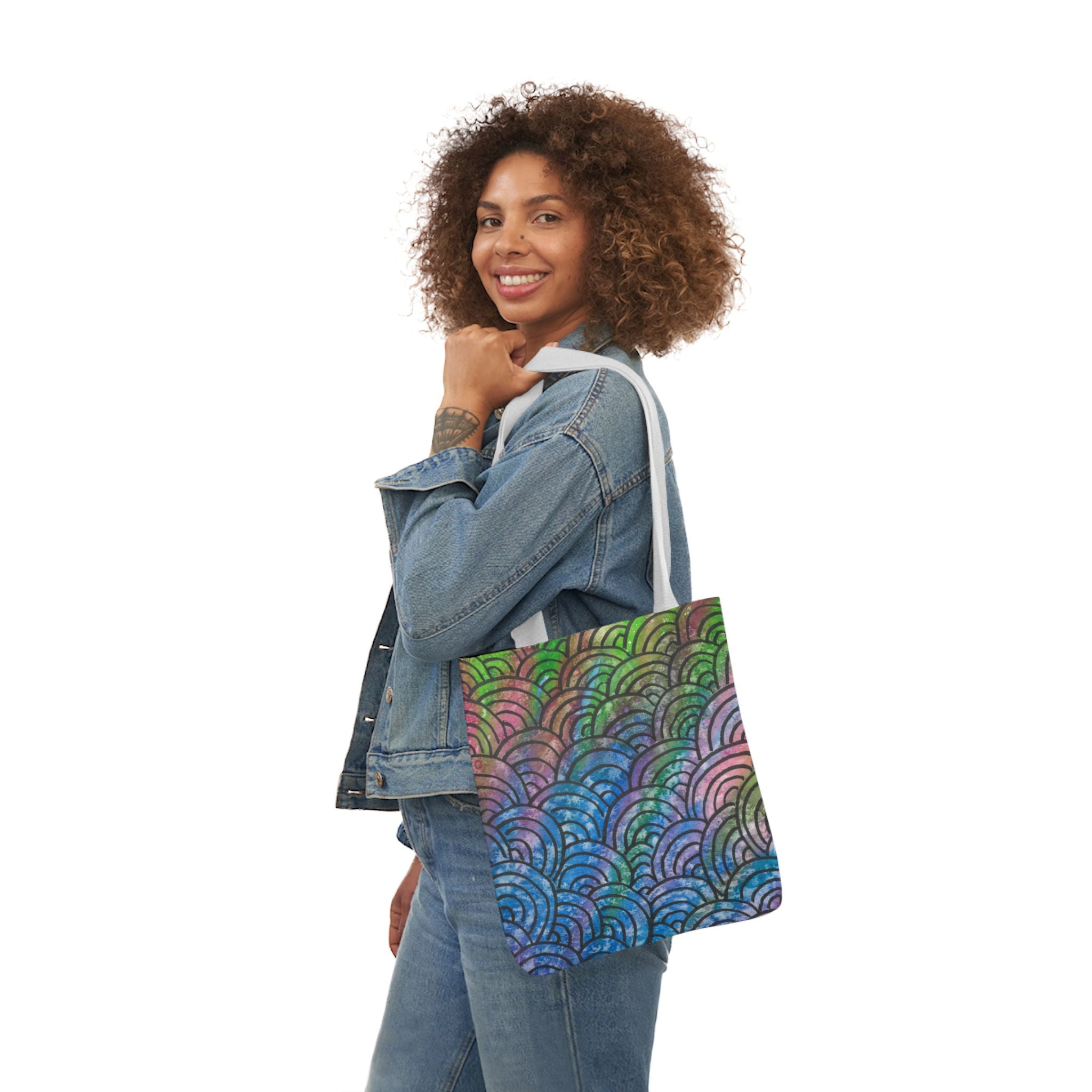 Canvas Tote Bags, Colourful Abstract Designs, 5-Color Straps, 3 Sizes.  For Family and friends or a Special Gift #84 Ah The Past