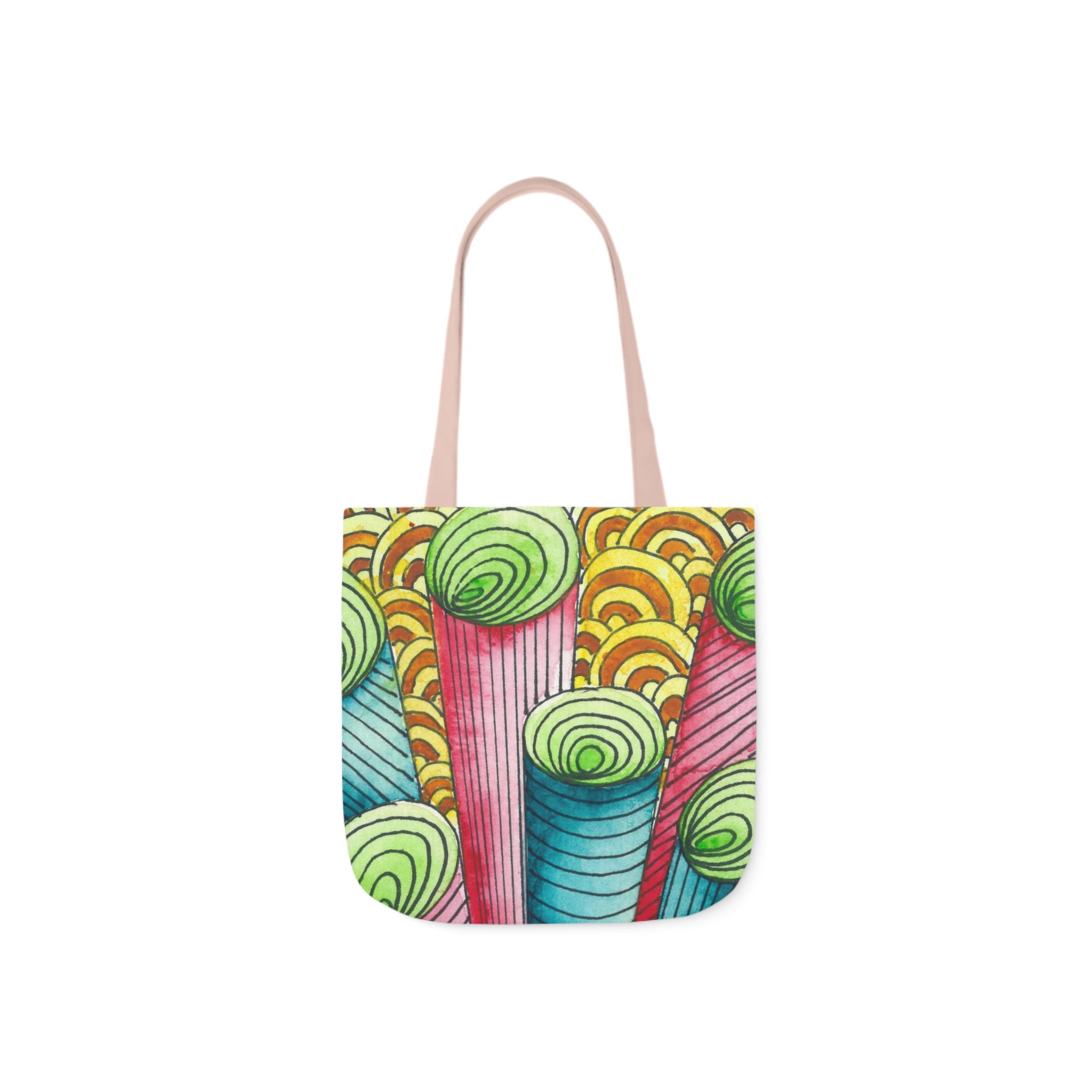 Canvas Tote Bags, Colourful Abstract Designs, 5-Color Straps, 3 Sizes.  For Family and friends or a Special Gift #93 On A Mission