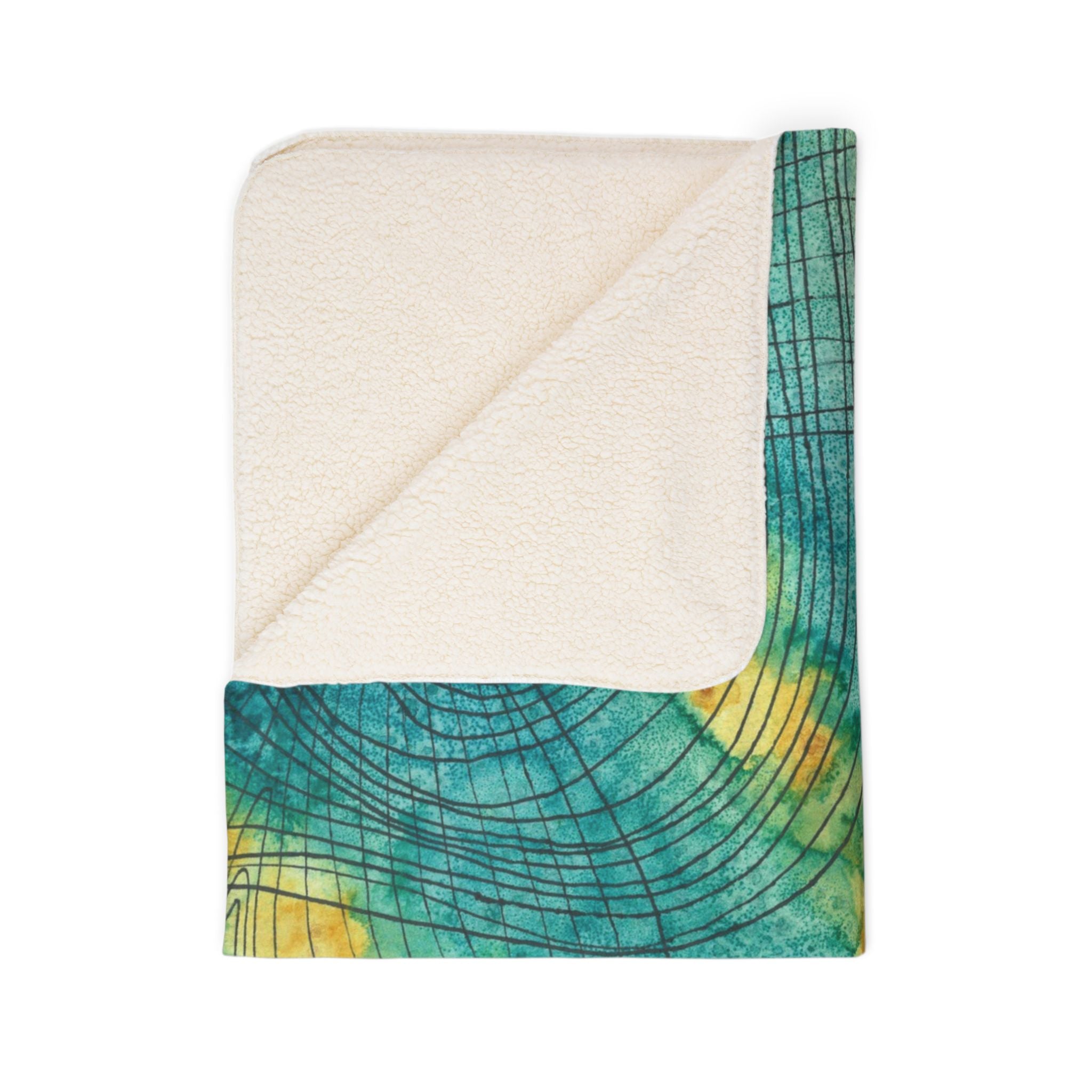 Fleece Throw Blanket, Textured Sherpa Underside, Hemmed, 2 Sizes. Colourful Abstract Design. Perfect for Bedroom, Living Room, or Special Gift #81 The Only Way Is Up