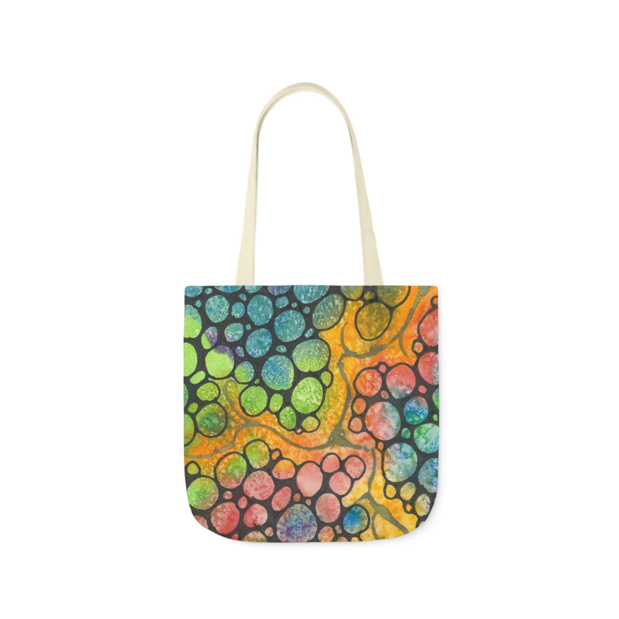Canvas Tote Bags, Colourful Abstract Designs, 5-Color Straps, 3 Sizes.  For Family and friends or a Special Gift #77 River Of Dreams