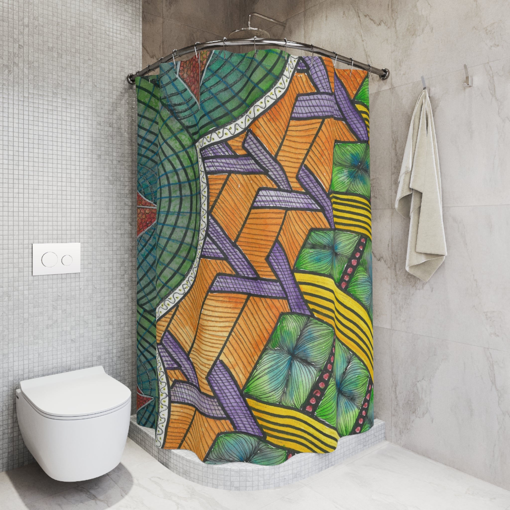 Beautiful Shower Curtains to Refresh Your Bathroom. Colourful Abstract Designs. Perfect For Your Bathroom or Special House-Warming Gift #31 T'Eye Land