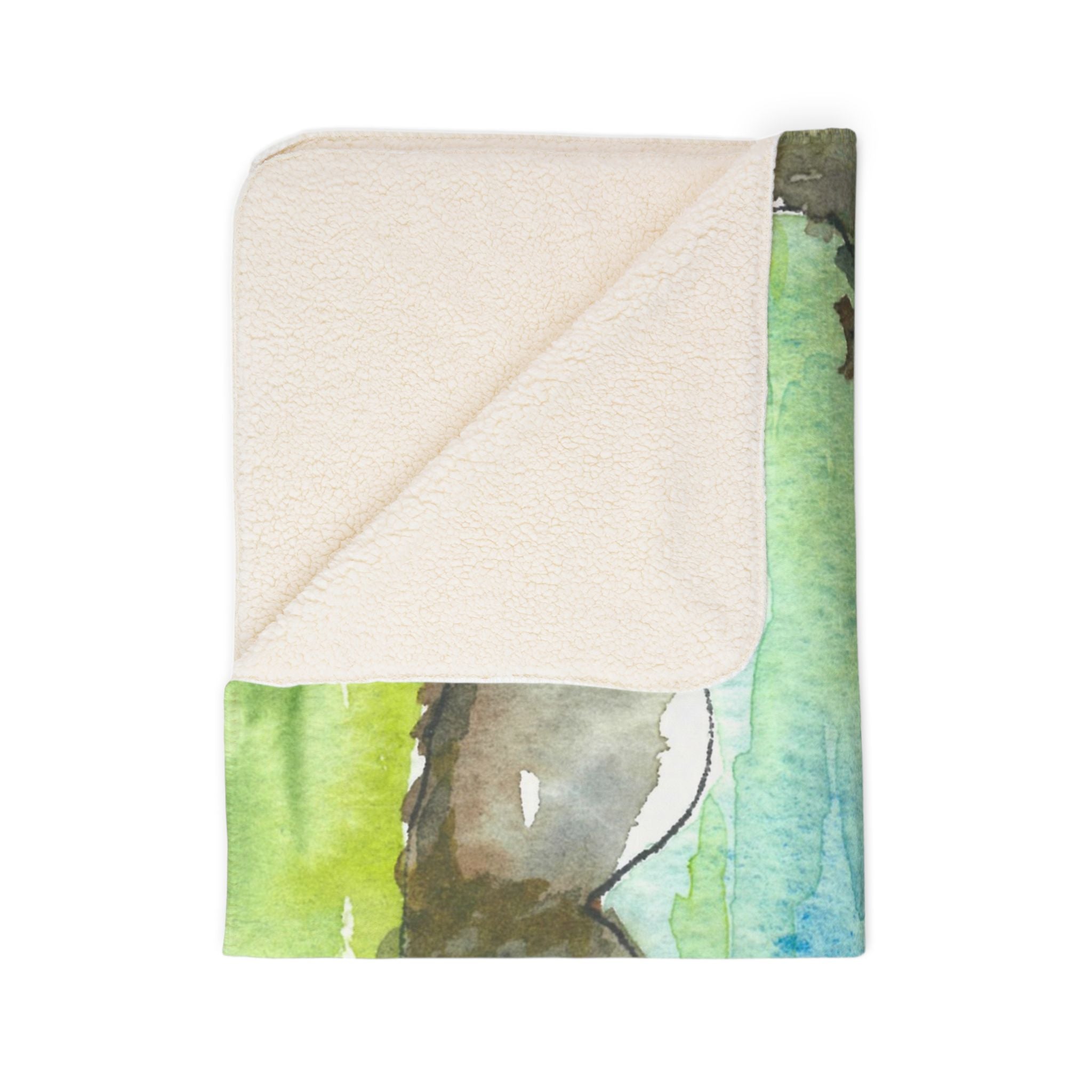 Fleece Throw Blanket, Textured Sherpa Underside, Hemmed, 2 Sizes. Colourful Abstract Design. Perfect for Bedroom, Living Room, or Special Gift #88 Tara River