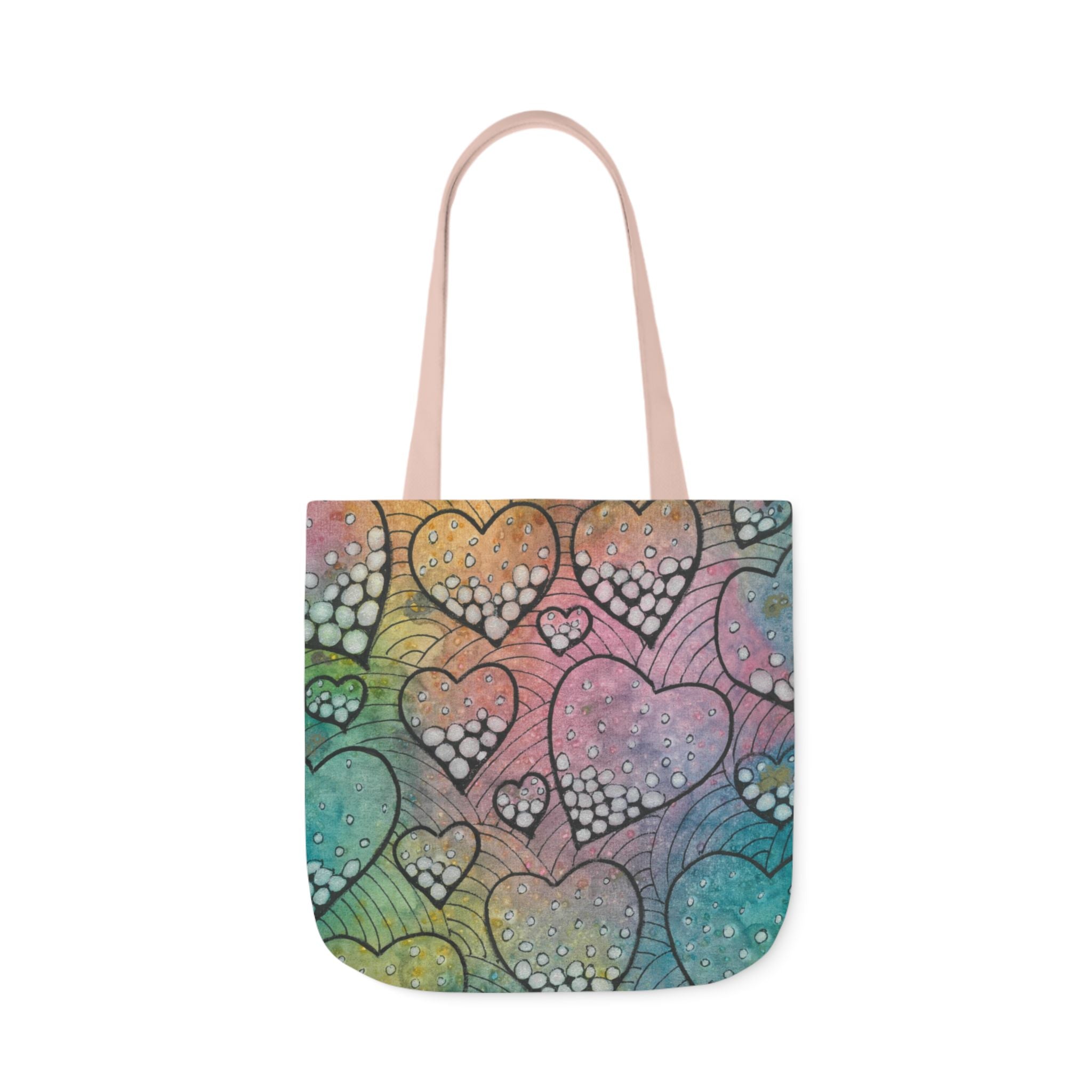 Canvas Tote Bags, Colourful Abstract Designs, 5-Color Straps, 3 Sizes.  For Family and friends or a Special Gift #97 Whats Love Got To Do With It