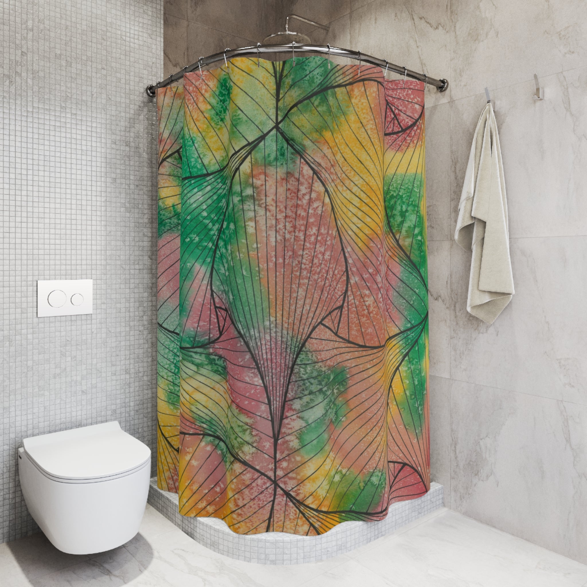 Beautiful Shower Curtains to Refresh Your Bathroom. Colourful Abstract Designs. Perfect For Your Bathroom or Special House-Warming Gift #49 Health and Wellbeing