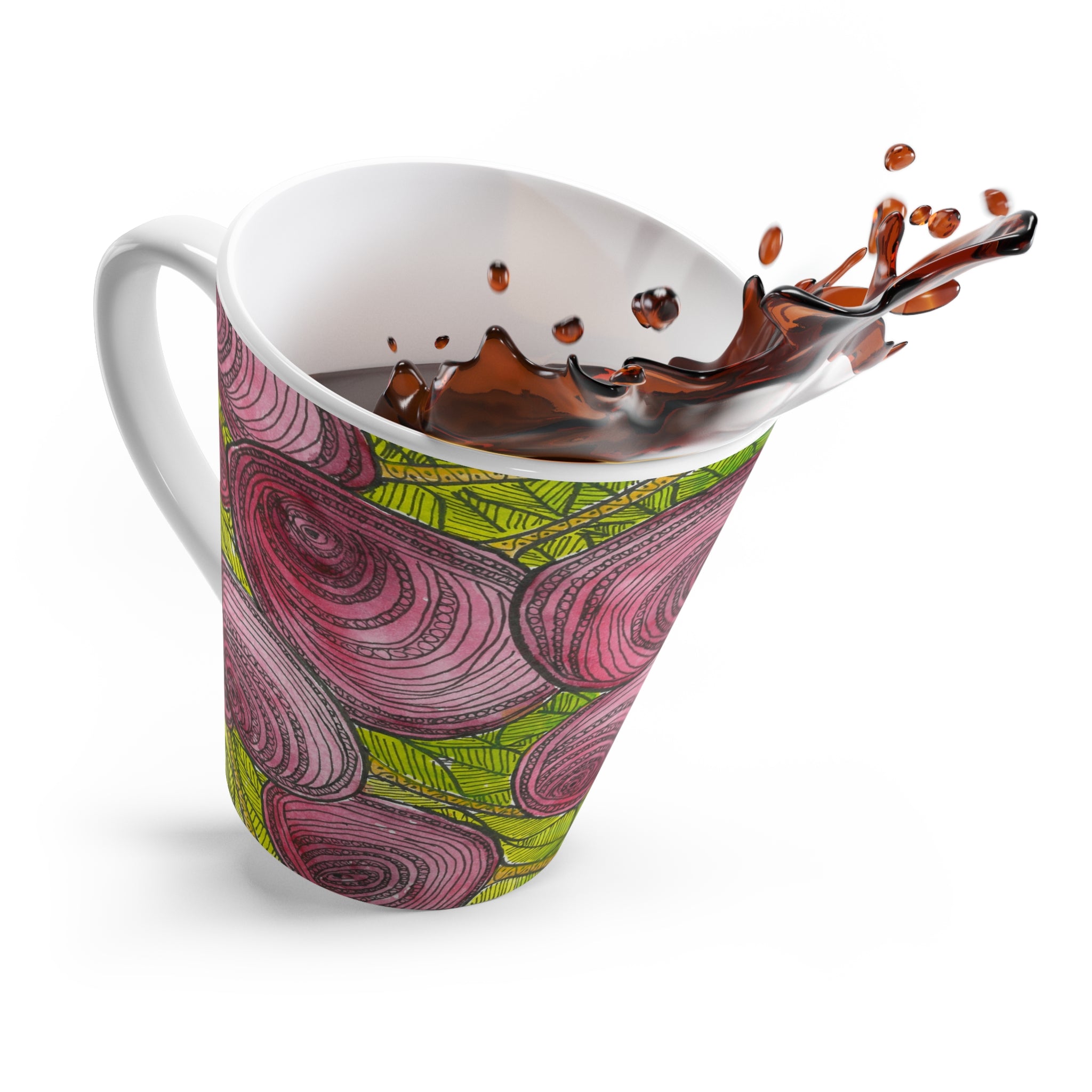 Coffee Mugs and Cups. Colourful Abstract Designs. Perfect for Home, Office or Special Gift #9 Spaced Blossoms