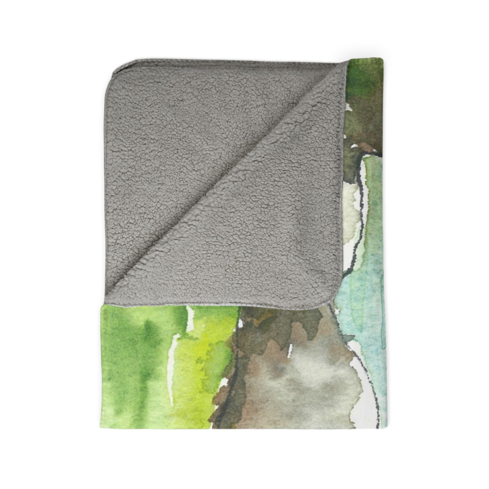 Fleece Throw Blanket, Textured Sherpa Underside, Hemmed, 2 Sizes. Colourful Abstract Design. Perfect for Bedroom, Living Room, or Special Gift #88 Tara River