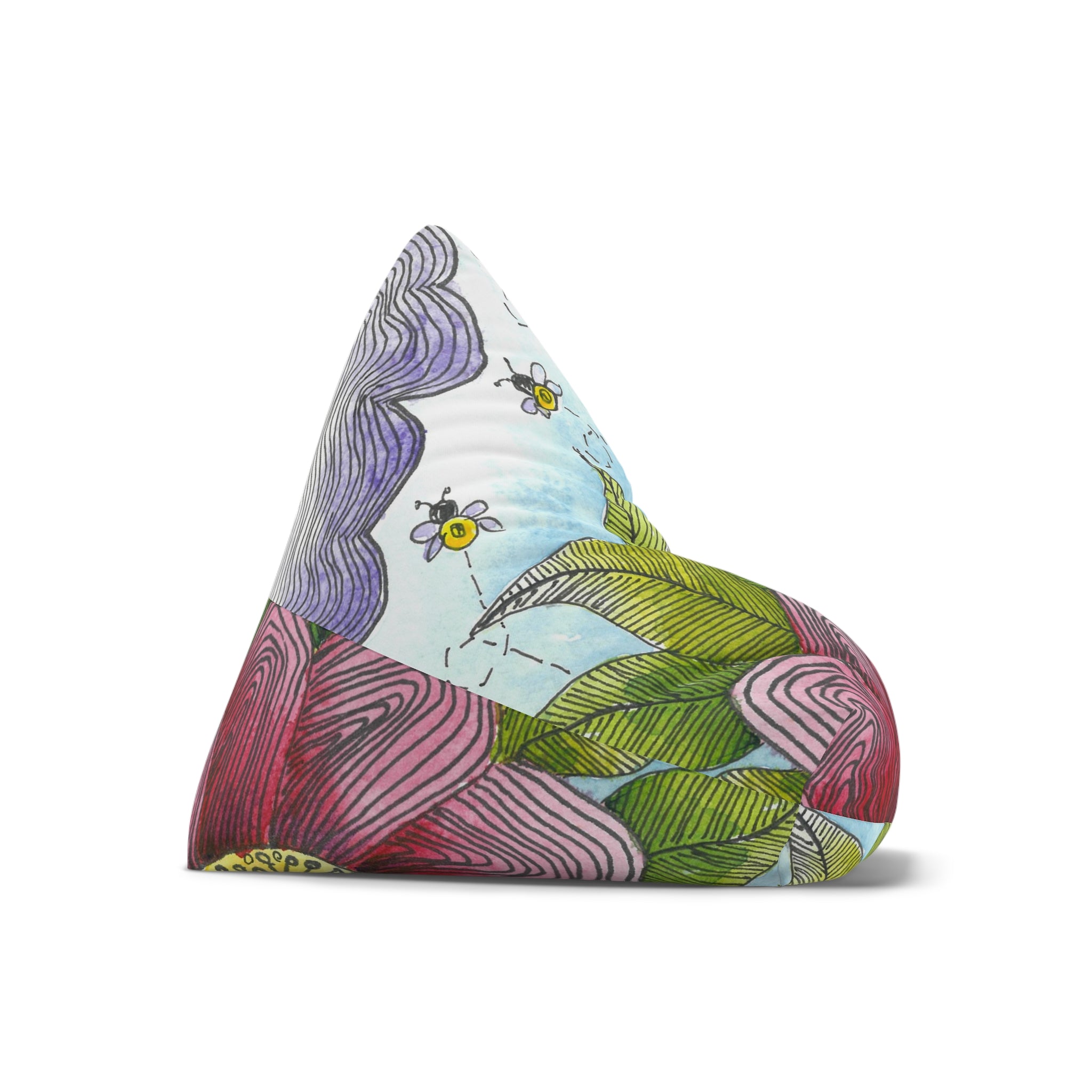 Bean Bag Chair Covers For Indoor & Outdoor - 2 Sizes - Exciting Abstract Design #4 Bloom'n