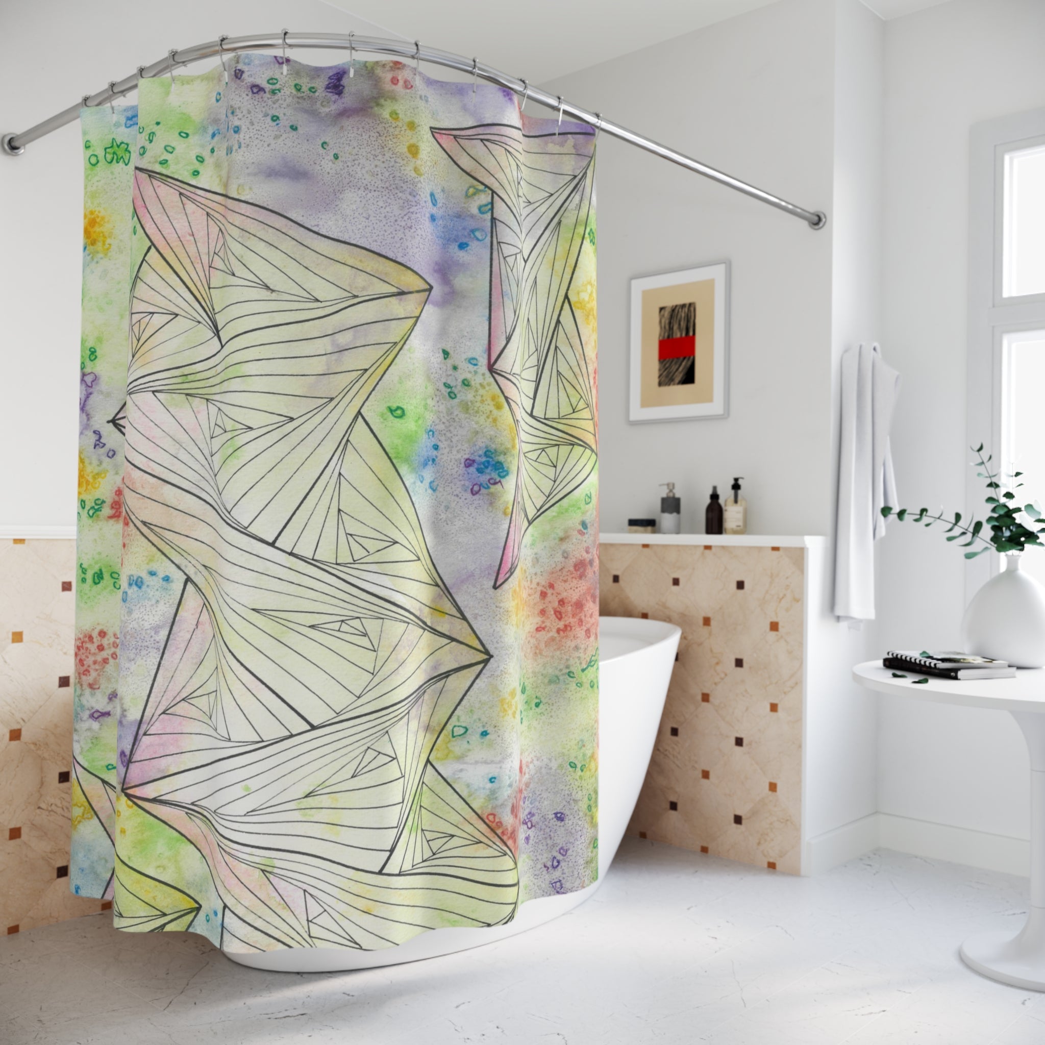 Beautiful Shower Curtains to Refresh Your Bathroom. Colourful Abstract Designs. Perfect For Your Bathroom or Special House-Warming Gift #59 Your Choice