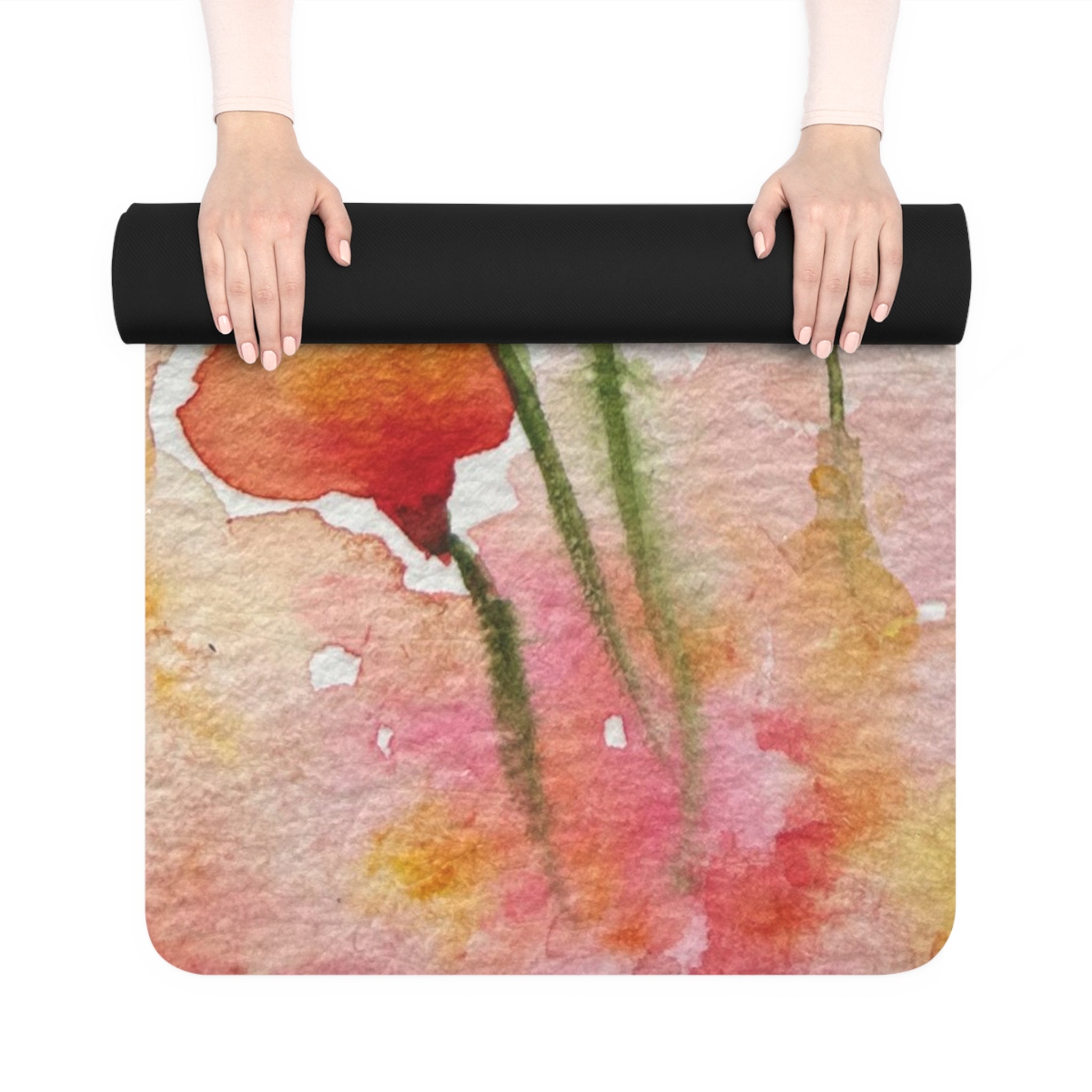 Yoga Mats and Gym Mats. Colourful Abstract Designs. Perfect for Home, Yoga or Gym Class, or a Special Gift #94 Poppies Galore
