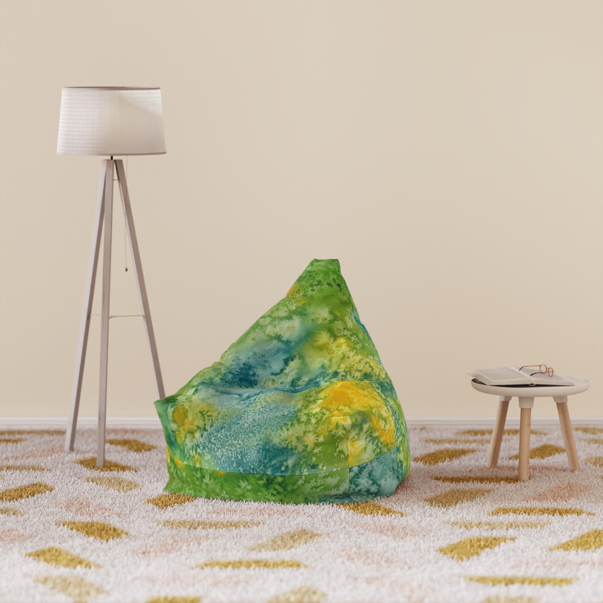 Bean Bag Chair Covers For Indoor & Outdoor - 2 Sizes - Exciting Abstract Design #52 View From Above