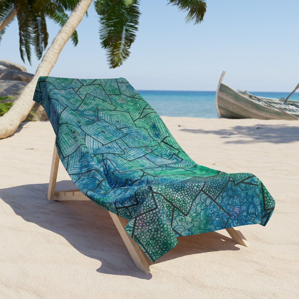Colourful Abstract Beach Towels, Cotton Loop backing for Durability, 2 Sizes.  For Family and friends or a Special Gift #65 And The AnswerIs