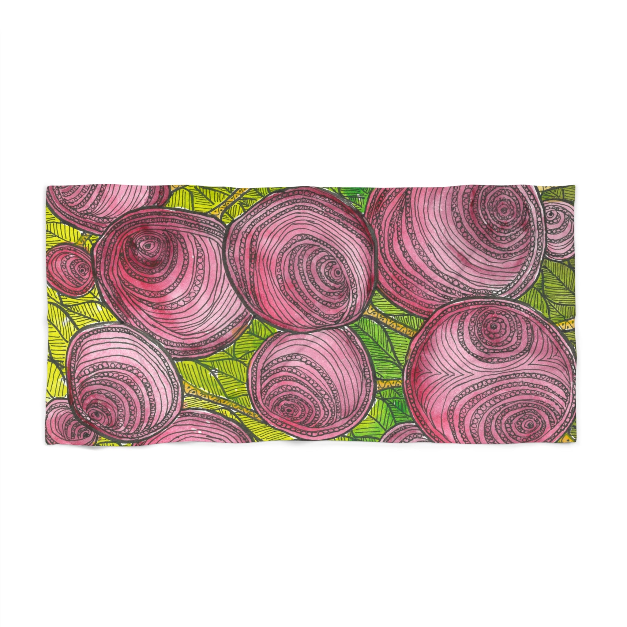 Colourful Abstract Beach Towels, Cotton Loop backing for Durability, 2 Sizes.  For Family and friends or a Special Gift #9 Spaced Blossoms
