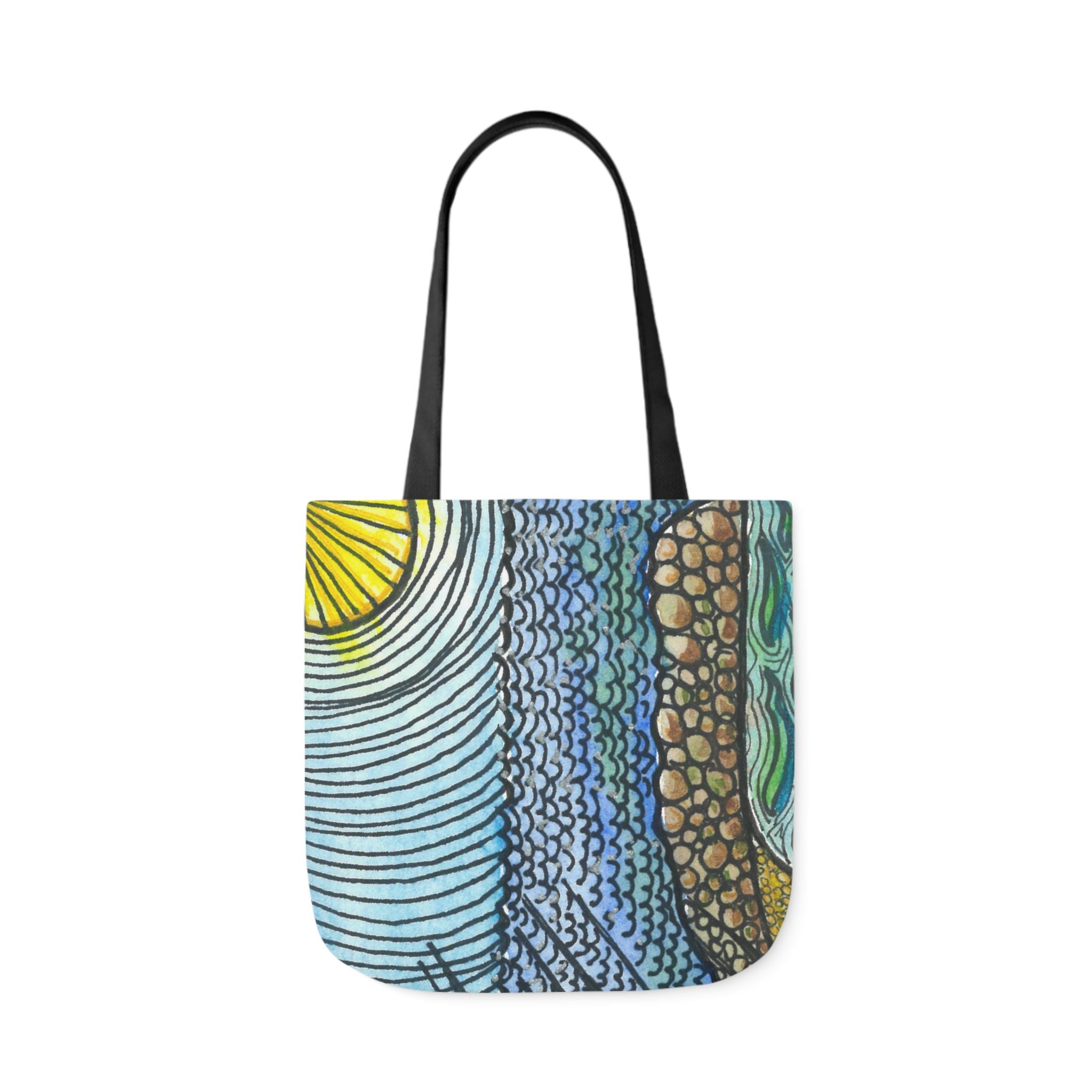 Canvas Tote Bags, Colourful Abstract Designs, 5-Color Straps, 3 Sizes.  For Family and friends or a Special Gift #47 Cottesloe