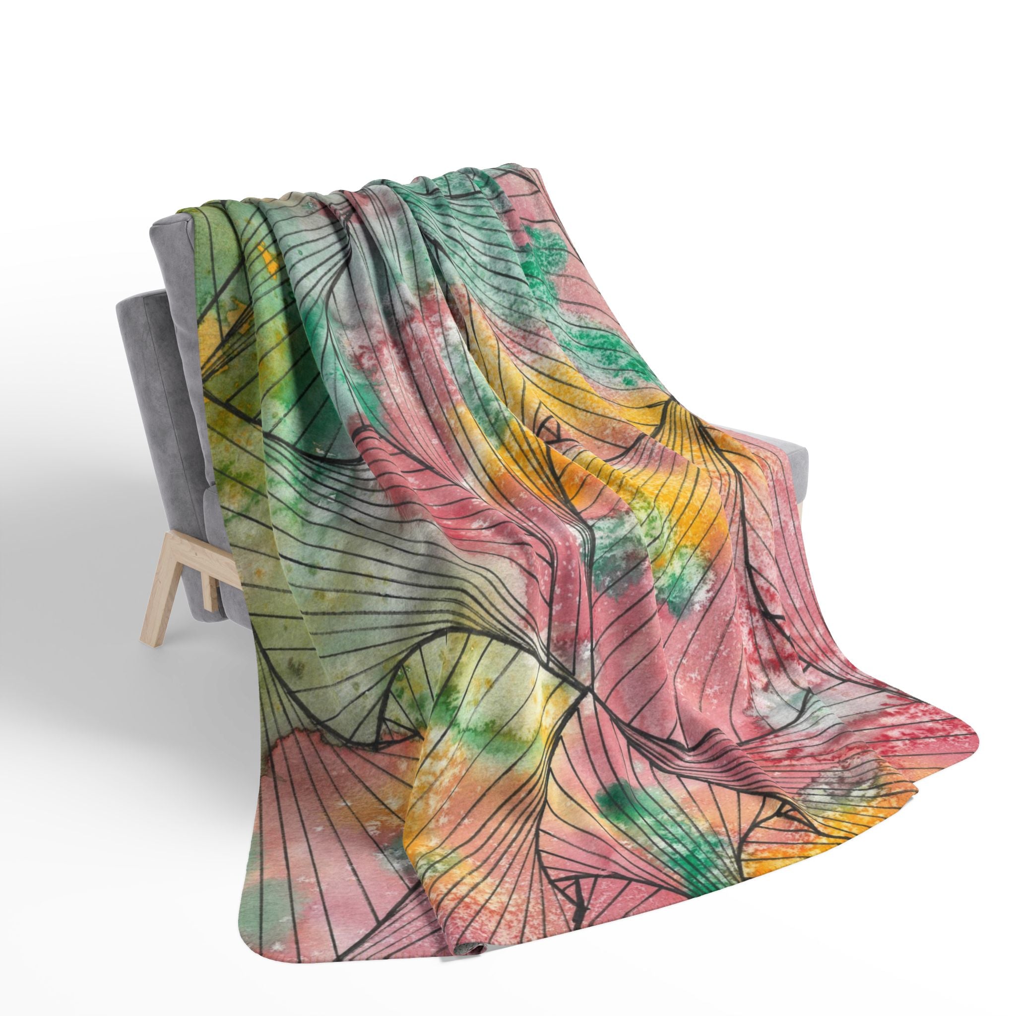 Fleece Throw Blanket, Textured Sherpa Underside, Hemmed, 2 Sizes. Colourful Abstract Design. Perfect for Bedroom, Living Room, or Special Gift #70 Whats It All About Alfie