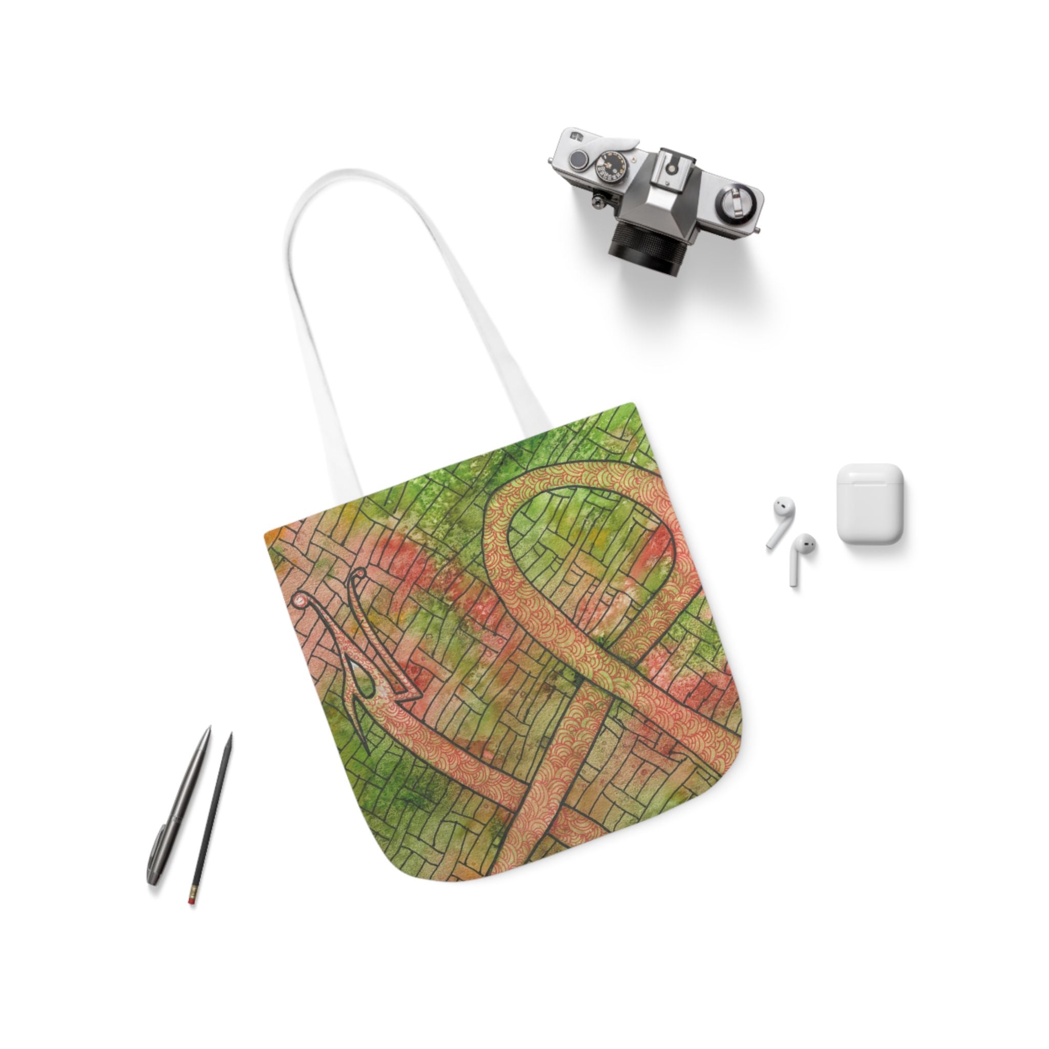 Canvas Tote Bags, Colourful Abstract Designs, 5-Color Straps, 3 Sizes.  For Family and friends or a Special Gift #57 Celtic Flavours