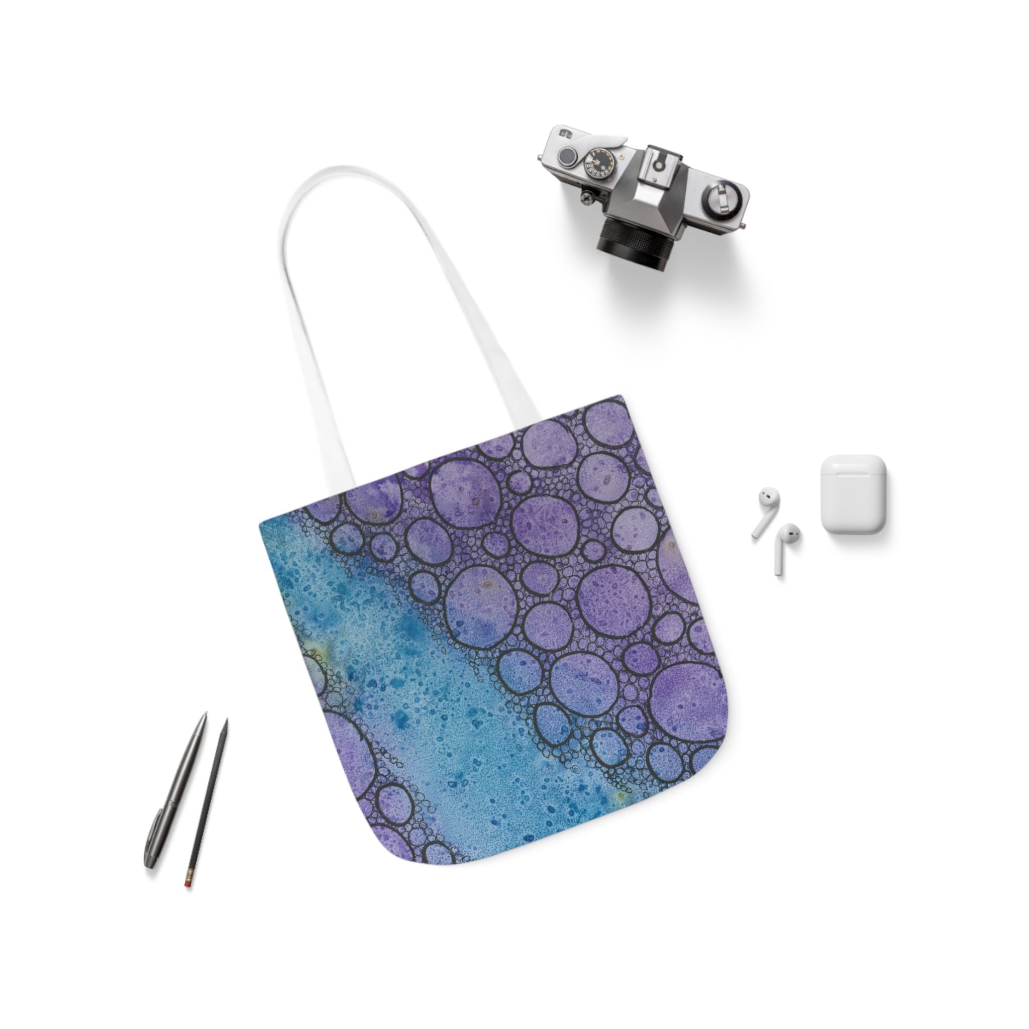 Canvas Tote Bags, Colourful Abstract Designs, 5-Color Straps, 3 Sizes.  For Family and friends or a Special Gift #66 Beam Me Up Scotty