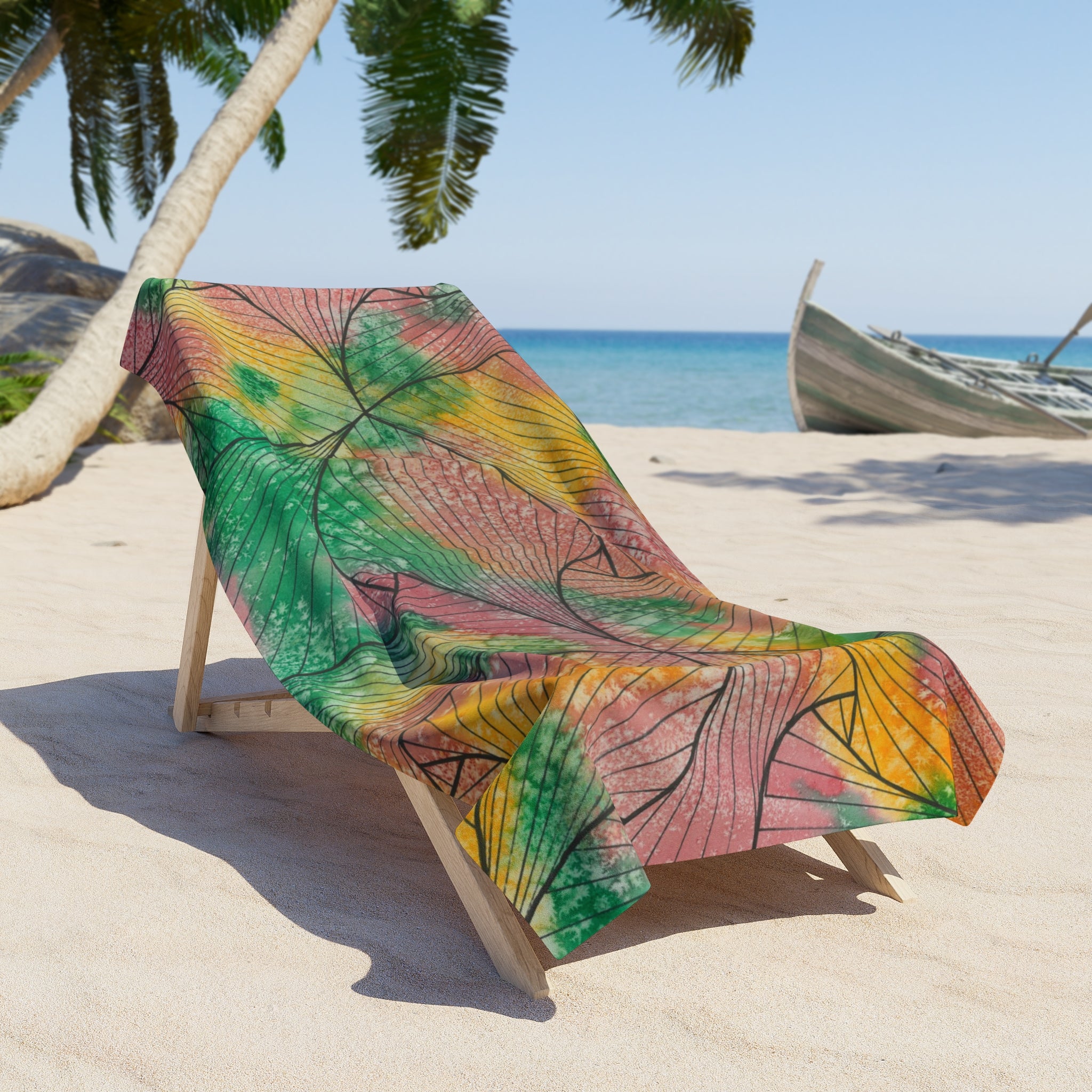 Colourful Abstract Beach Towels, Cotton Loop backing for Durability, 2 Sizes.  For Family and friends or a Special Gift #49 Health and Wellbeing