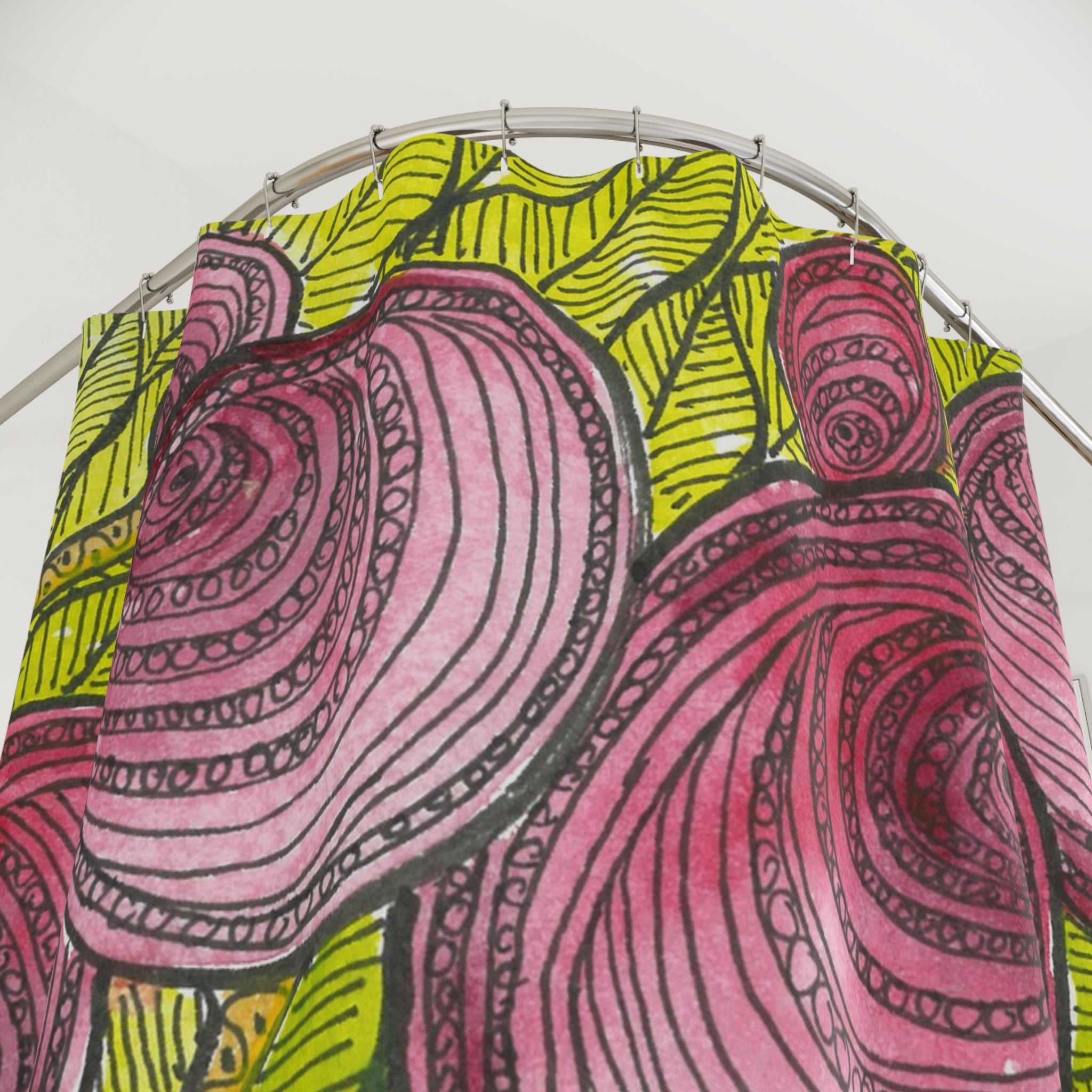 Beautiful Shower Curtains to Refresh Your Bathroom. Colourful Abstract Designs. Perfect For Your Bathroom or Special House-Warming Gift #9 Spaced Blossoms