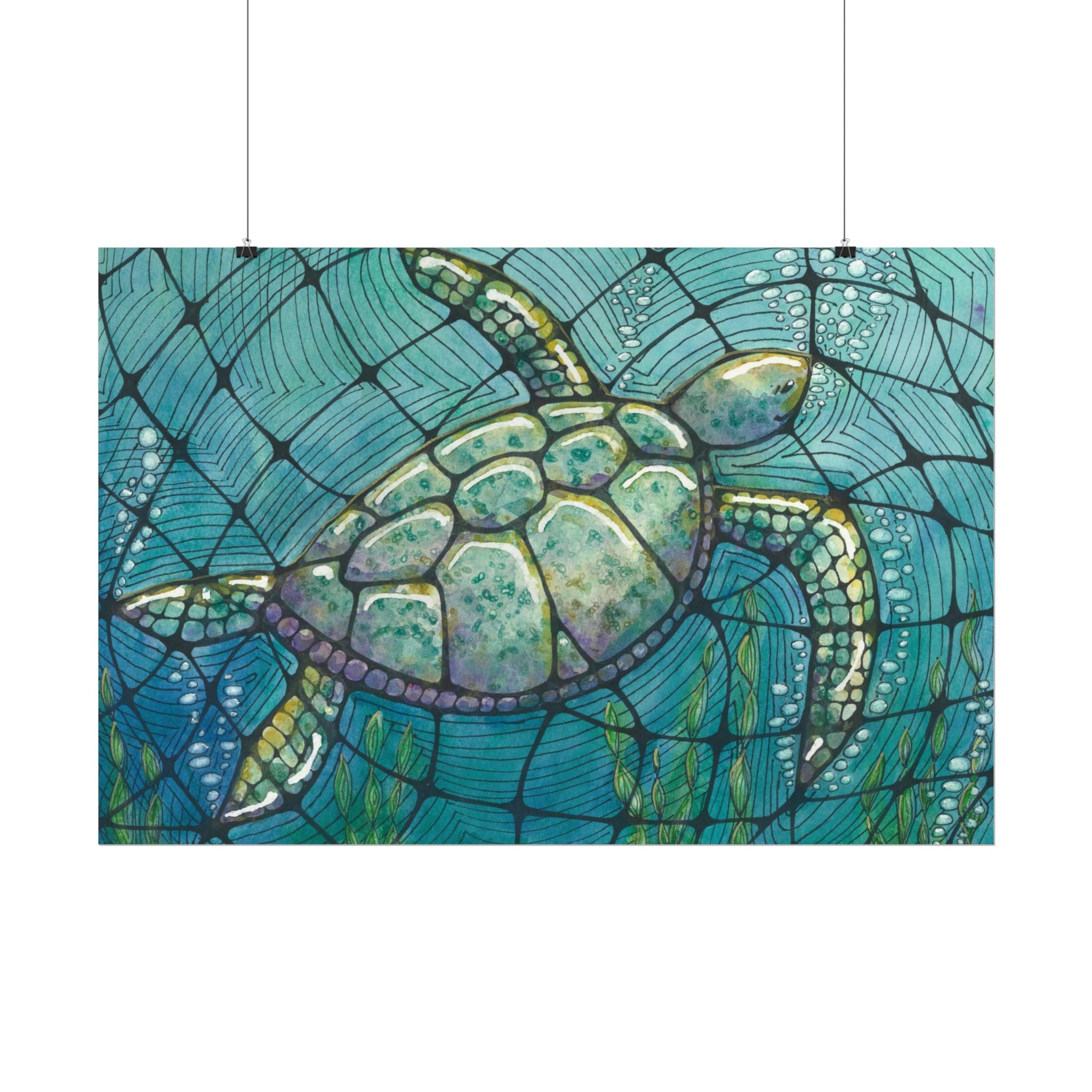 Large Colourful Wall Art, Posters & Prints, For Office, Bedroom or Living Room, or Special Gift #73 Turtling Along
