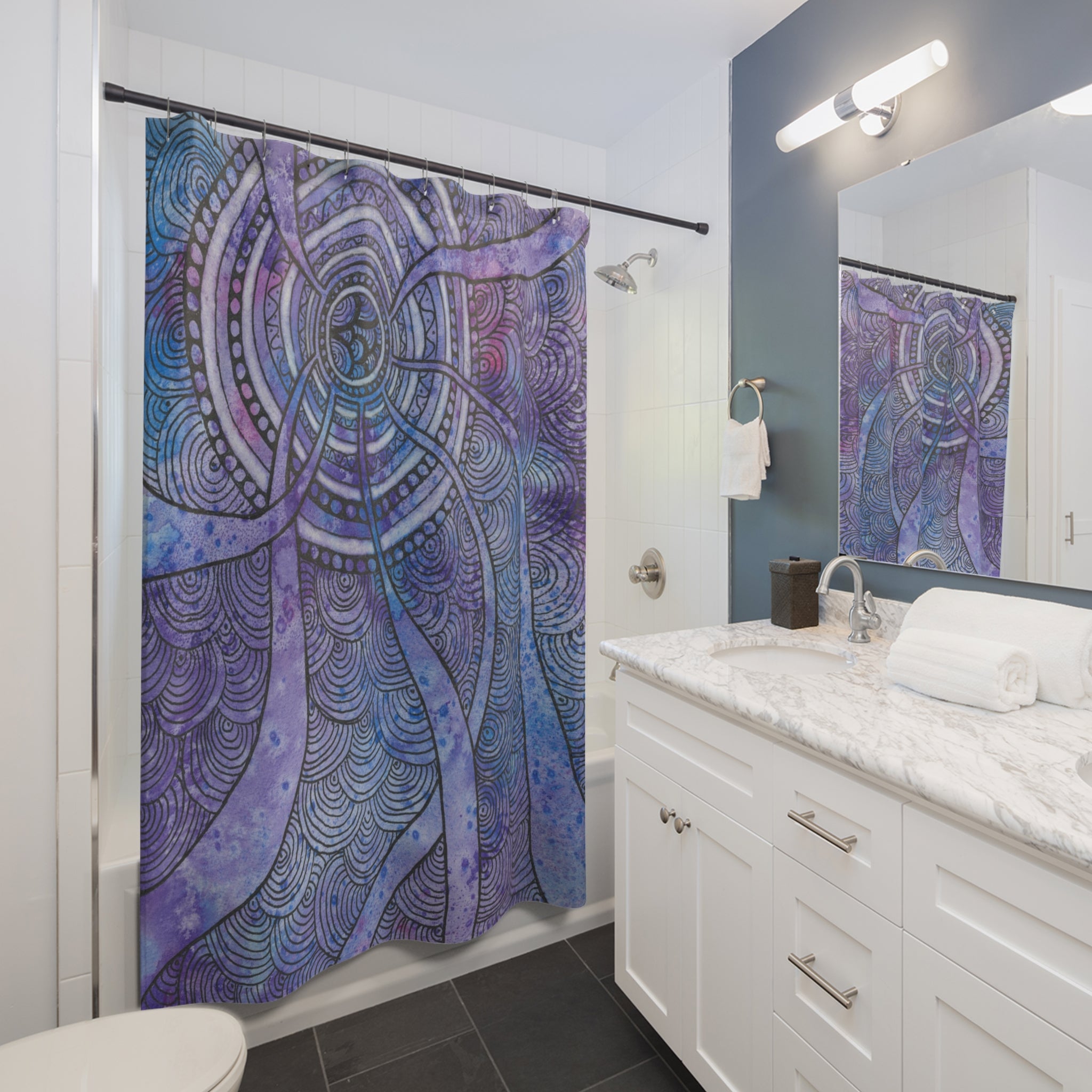 Beautiful Shower Curtains to Refresh Your Bathroom. Colourful Abstract Designs. Perfect For Your Bathroom or Special House-Warming Gift #56 The Way Home