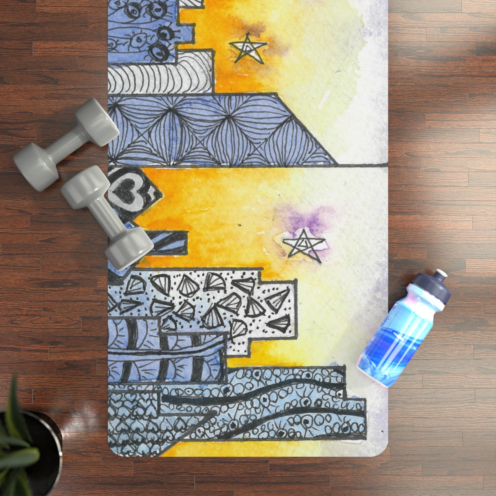 Yoga Mats and Gym Mats. Colourful Abstract Designs. Perfect for Home, Yoga or Gym Class, or a Special Gift #5 In The Shadows