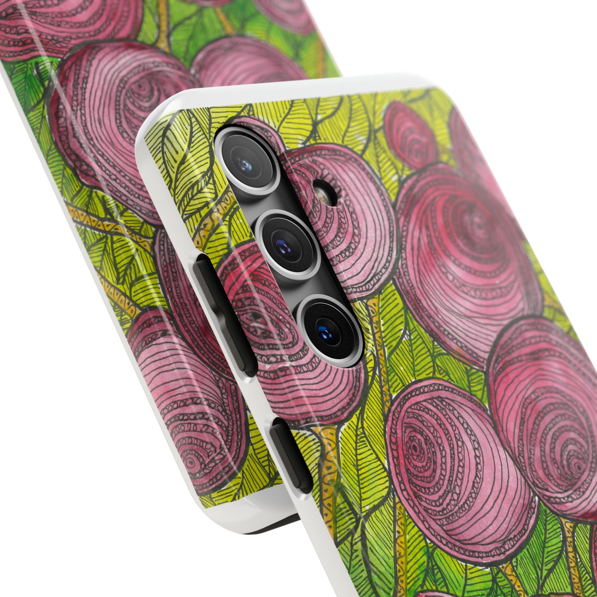 Tough Phone Case - All iPhones and Samsung Galaxys - Exciting Abstract Design #9 Spaced Blossoms