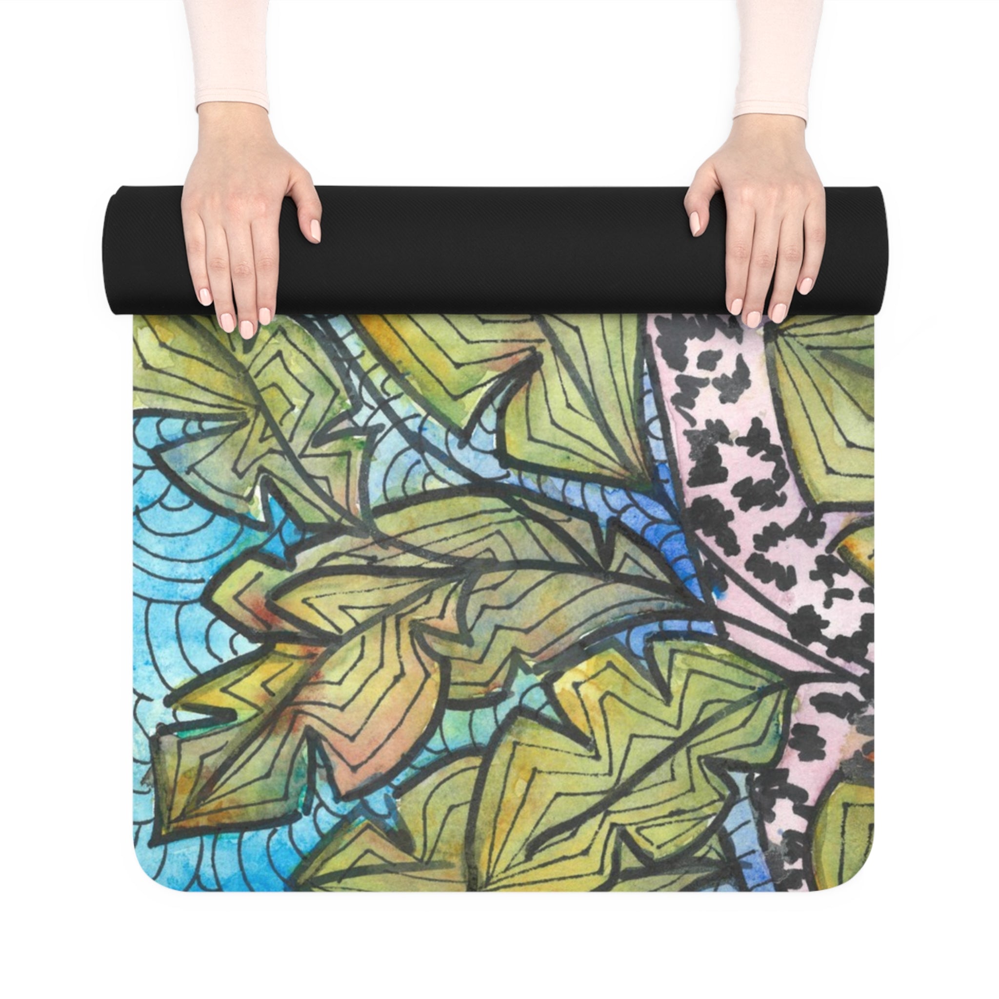 Yoga Mats and Gym Mats. Colourful Abstract Designs. Perfect for Home, Yoga or Gym Class, or a Special Gift #76 Purrfect Blend