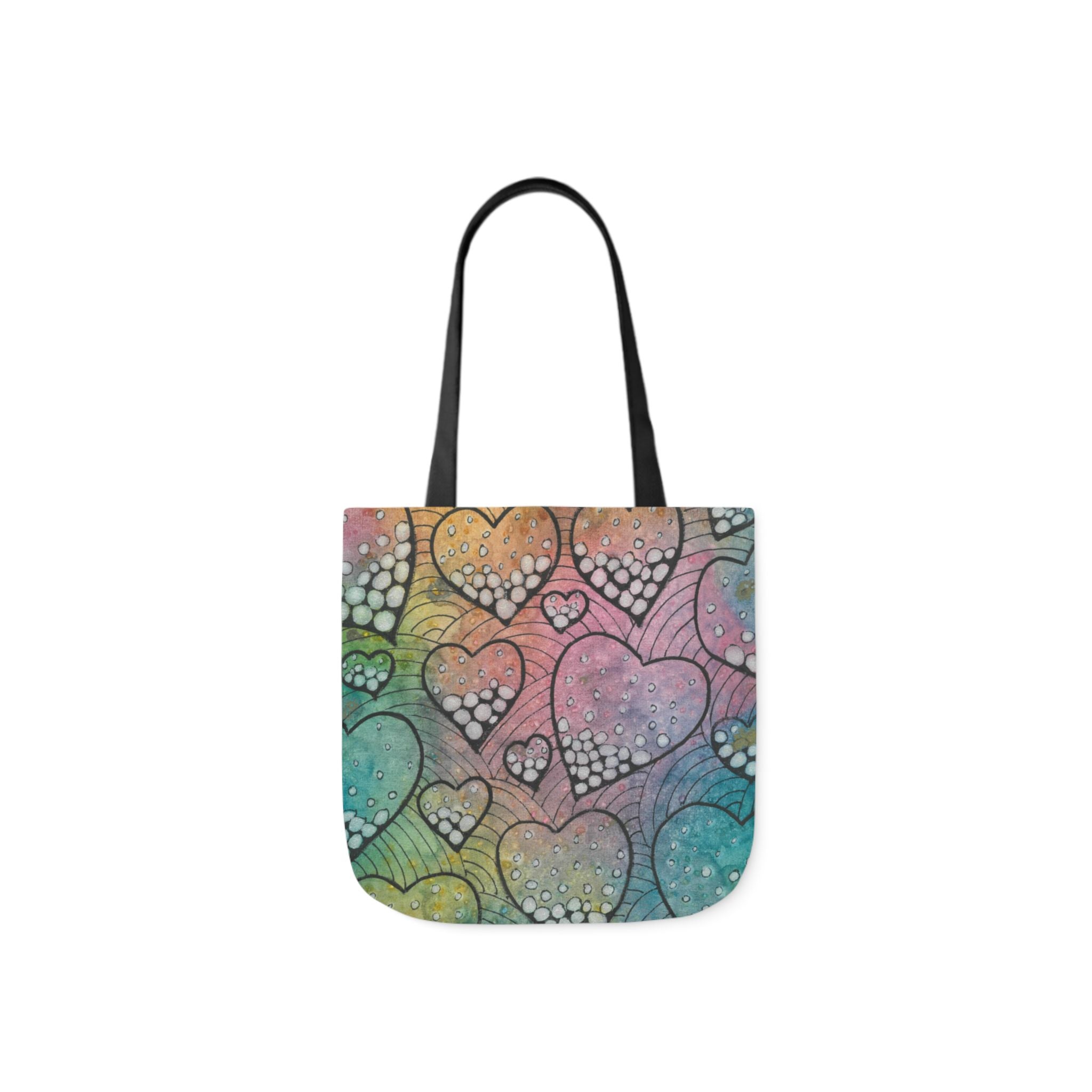 Canvas Tote Bags, Colourful Abstract Designs, 5-Color Straps, 3 Sizes.  For Family and friends or a Special Gift #97 Whats Love Got To Do With It