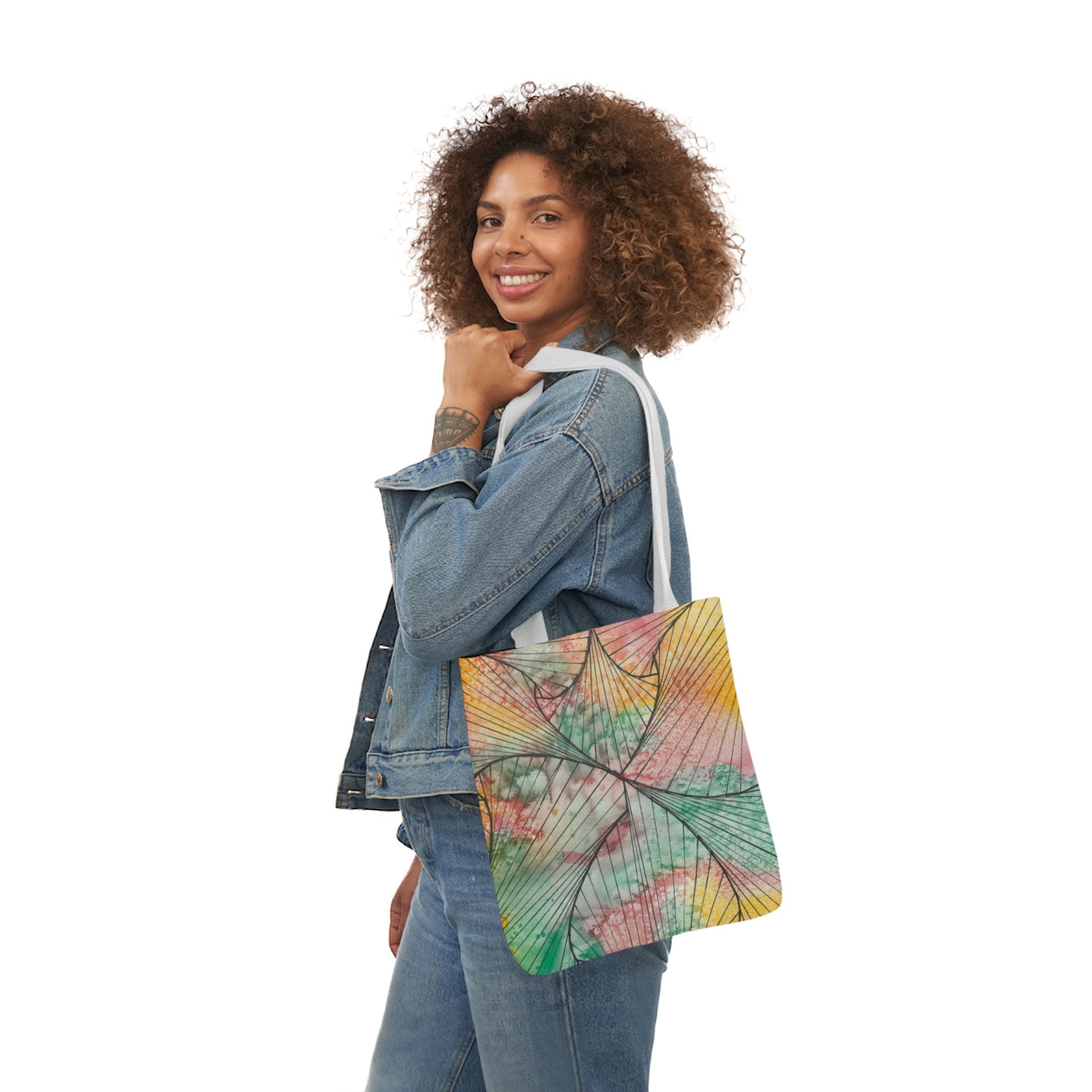 Canvas Tote Bags, Colourful Abstract Designs, 5-Color Straps, 3 Sizes.  For Family and friends or a Special Gift #70 Whats It All About Alfie