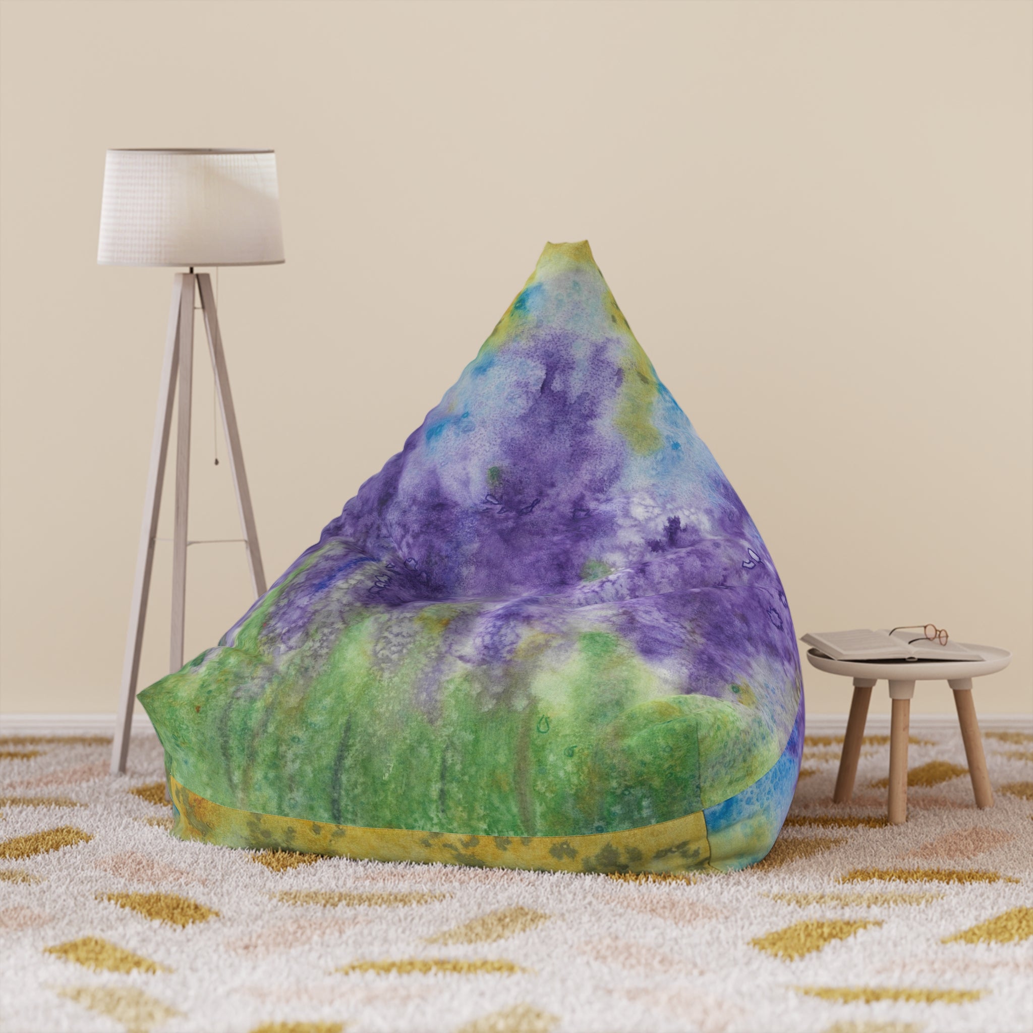 Bean Bag Chair Covers For Indoor & Outdoor - 2 Sizes - Exciting Abstract Design #74 Lavender Fields