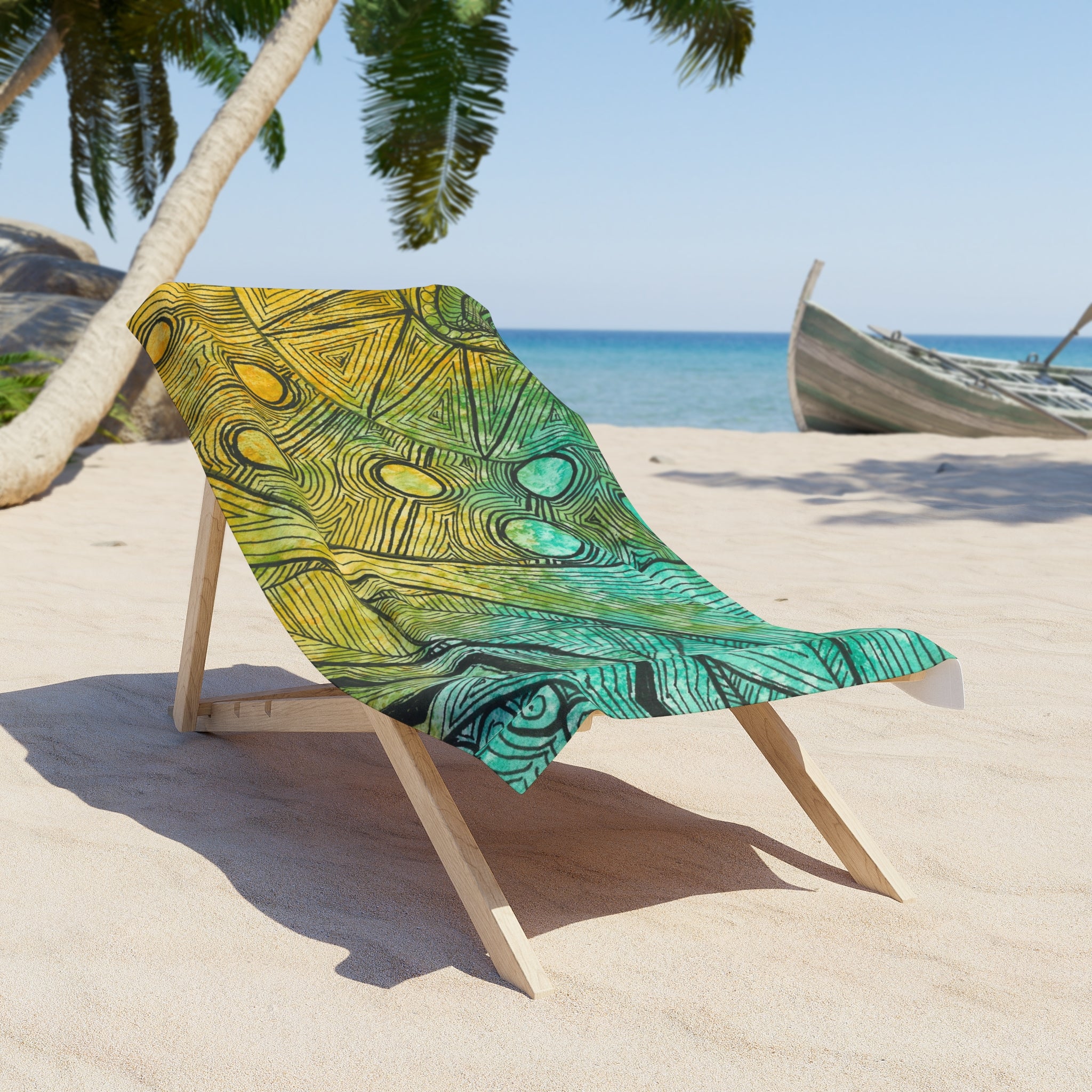 Colourful Abstract Beach Towels, Cotton Loop backing for Durability, 2 Sizes.  For Family and friends or a Special Gift #27 Come What May