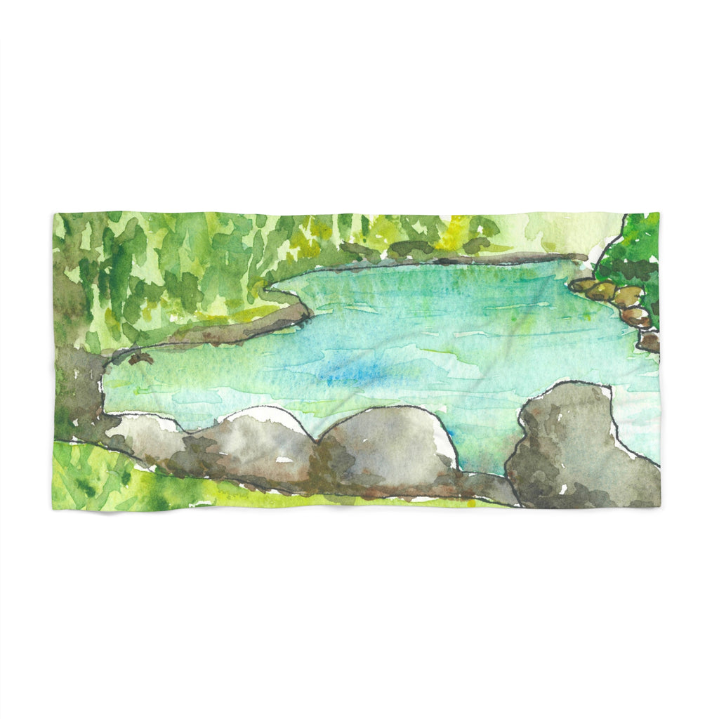 Colourful Abstract Beach Towels, Cotton Loop backing for Durability, 2 Sizes.  For Family and friends or a Special Gift #88 Tara River