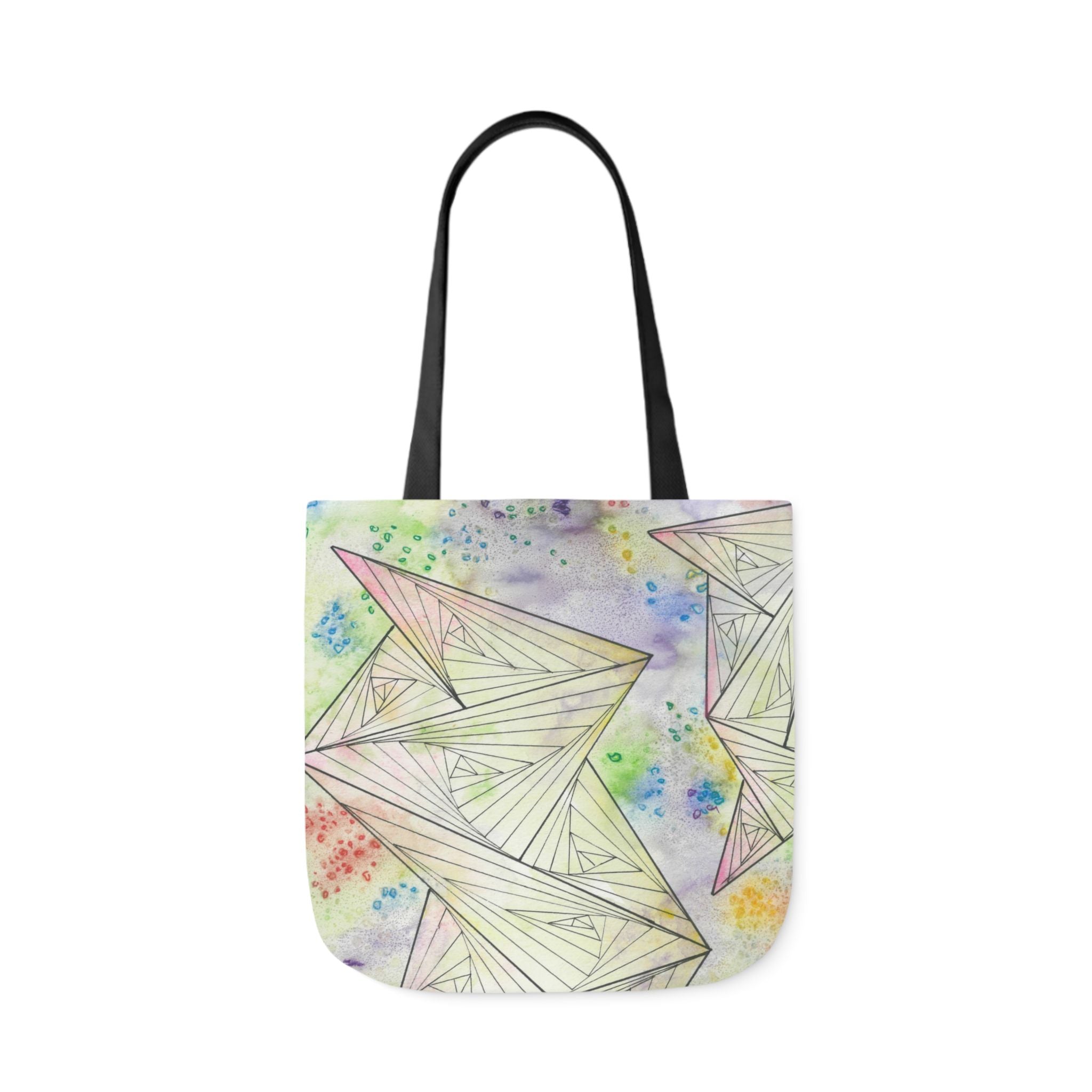 Canvas Tote Bags, Colourful Abstract Designs, 5-Color Straps, 3 Sizes.  For Family and friends or a Special Gift #59 Your Choice