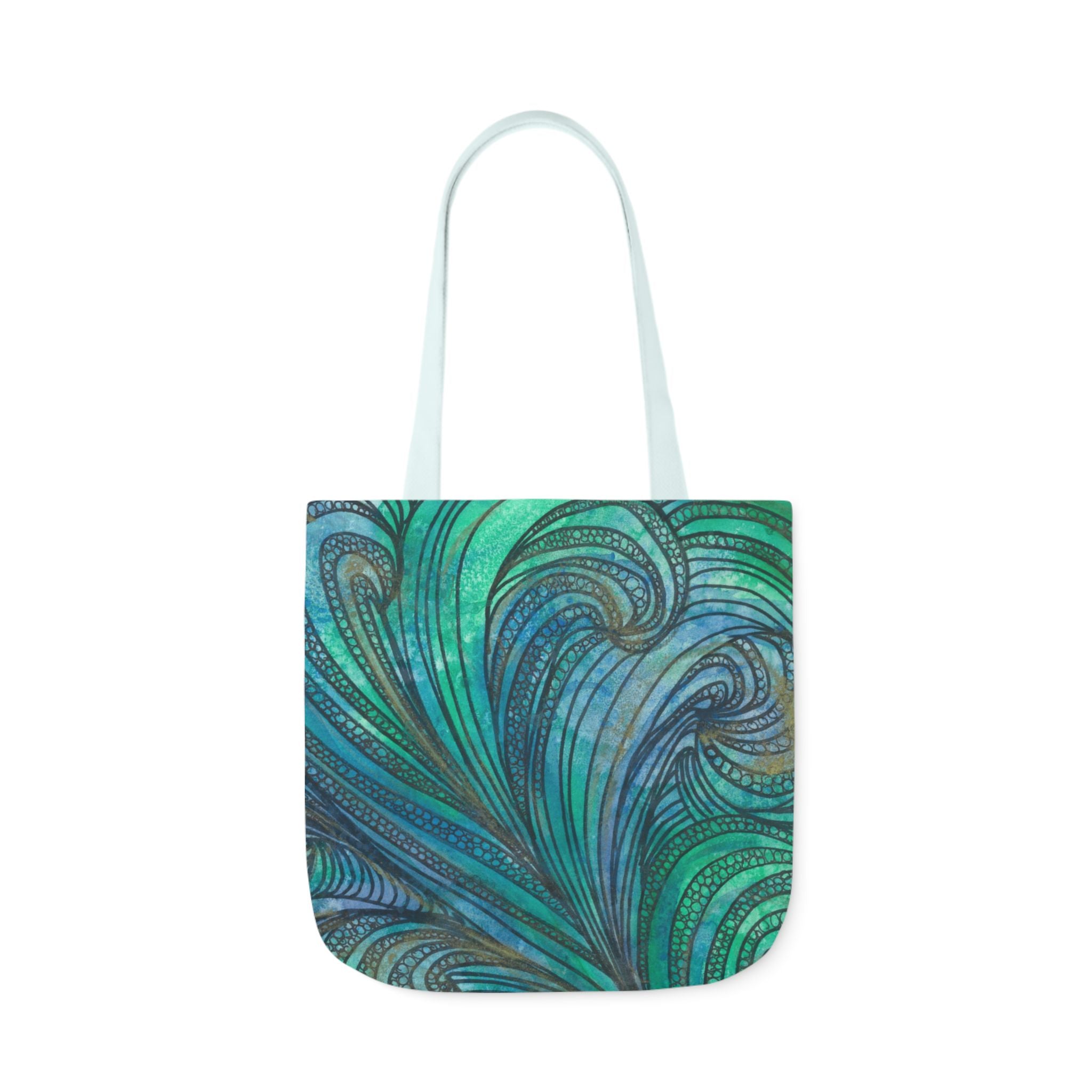Canvas Tote Bags, Colourful Abstract Designs, 5-Color Straps, 3 Sizes.  For Family and friends or a Special Gift #71 Call Of The Sea