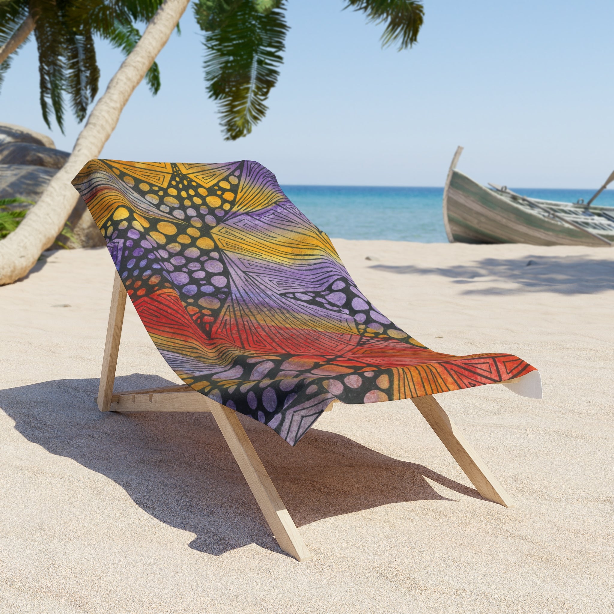 Colourful Abstract Beach Towels, Cotton Loop backing for Durability, 2 Sizes.  For Family and friends or a Special Gift #82 Fighting Delusions